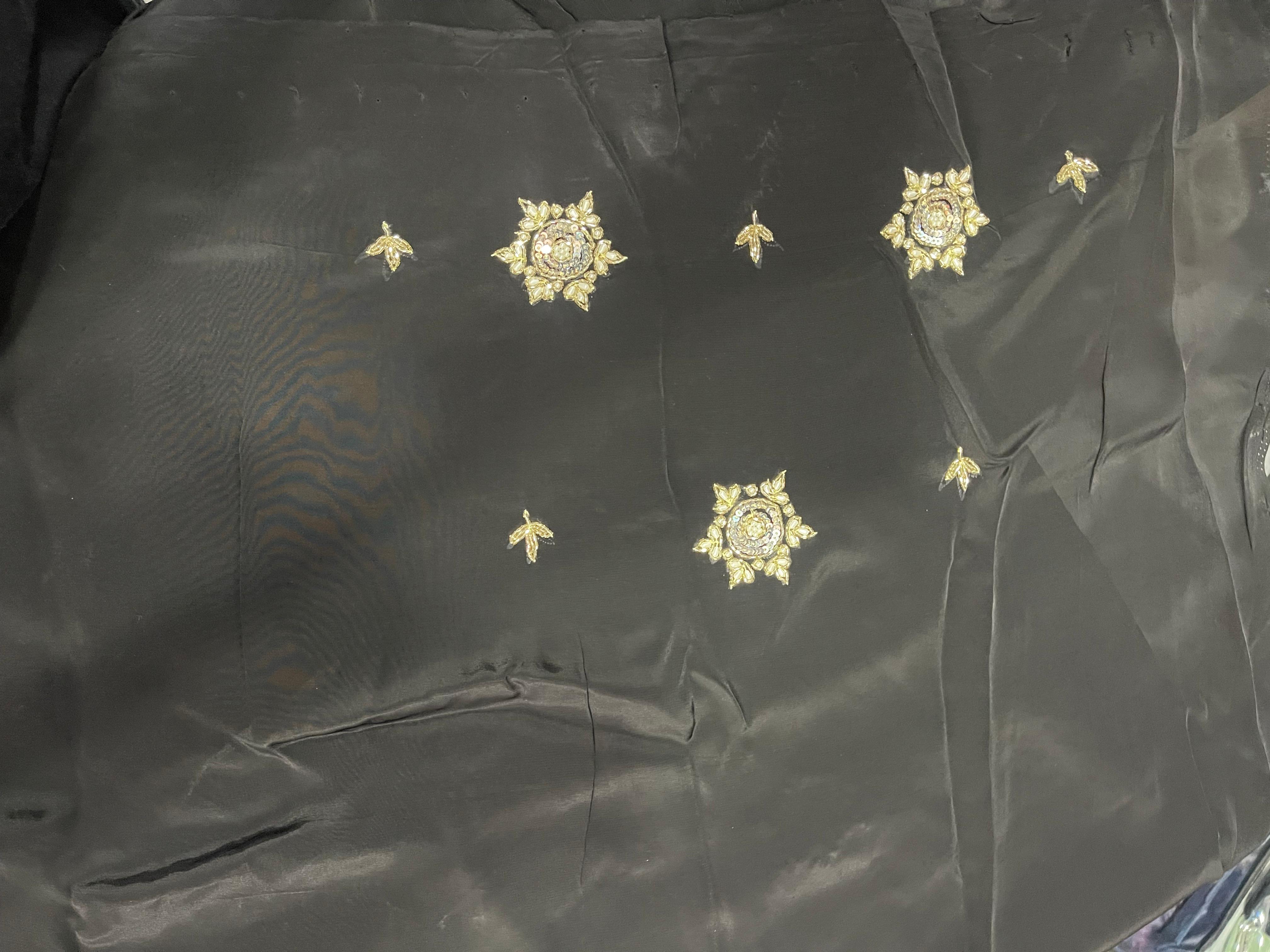  AC140 | Black Fabric | Creape Stuff | Hand Work | Jaggo | Party Wear | Ring Ceremony