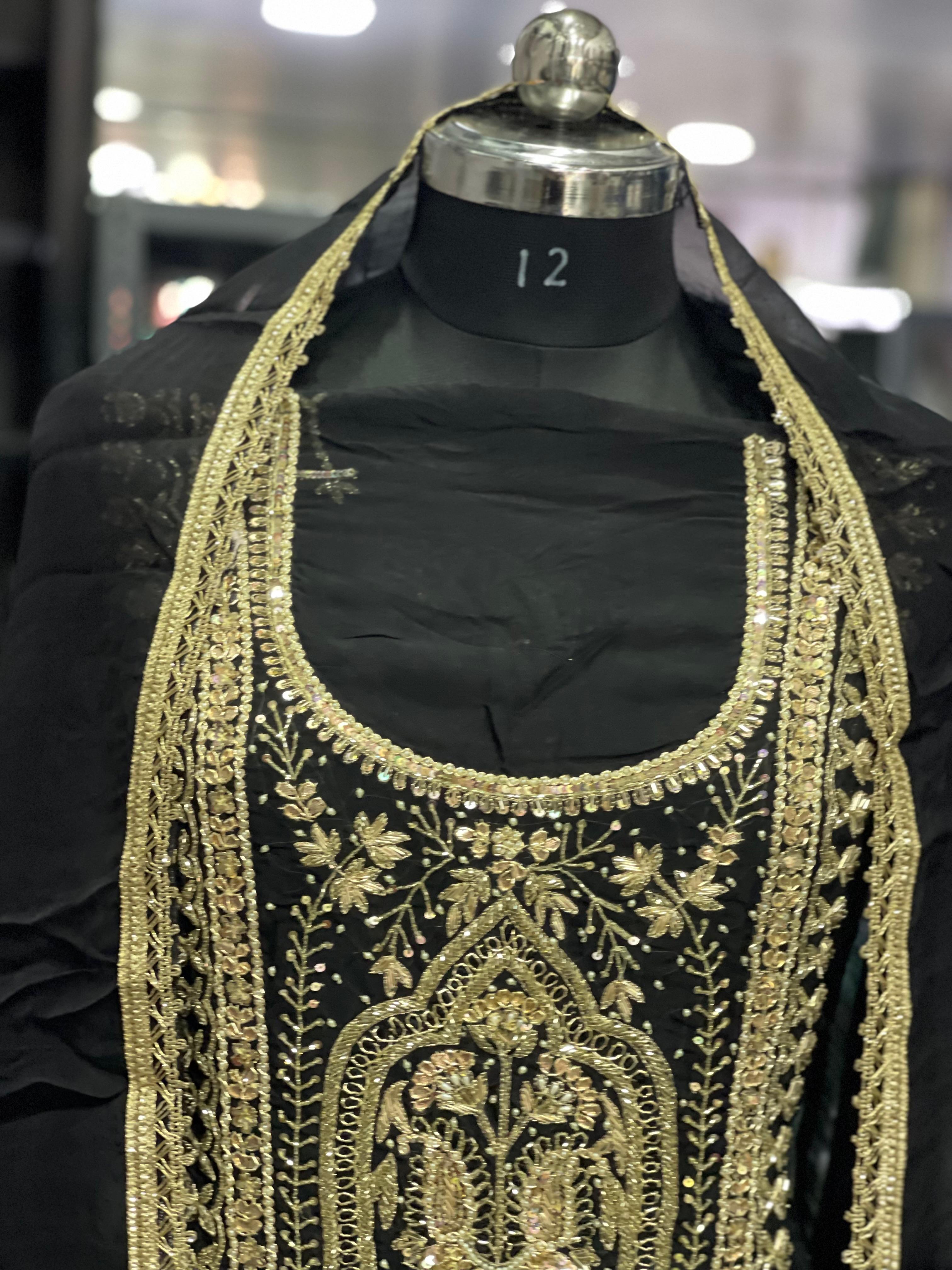 AC076 | Black Suit | Thread Work | Office Wear | Party Wear | Jaggo | Ring Cermony