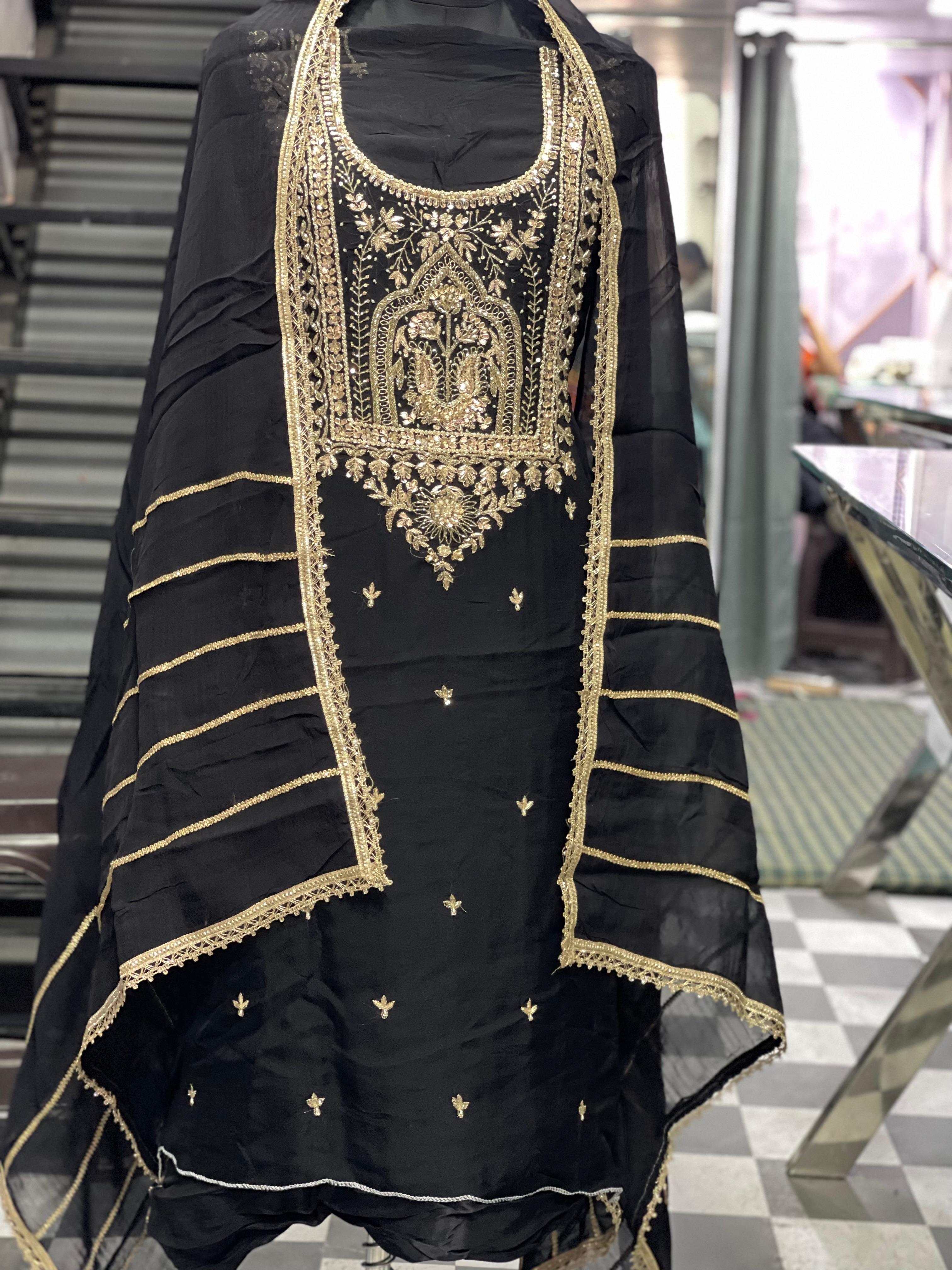 AC076 | Black Suit | Thread Work | Office Wear | Party Wear | Jaggo | Ring Cermony