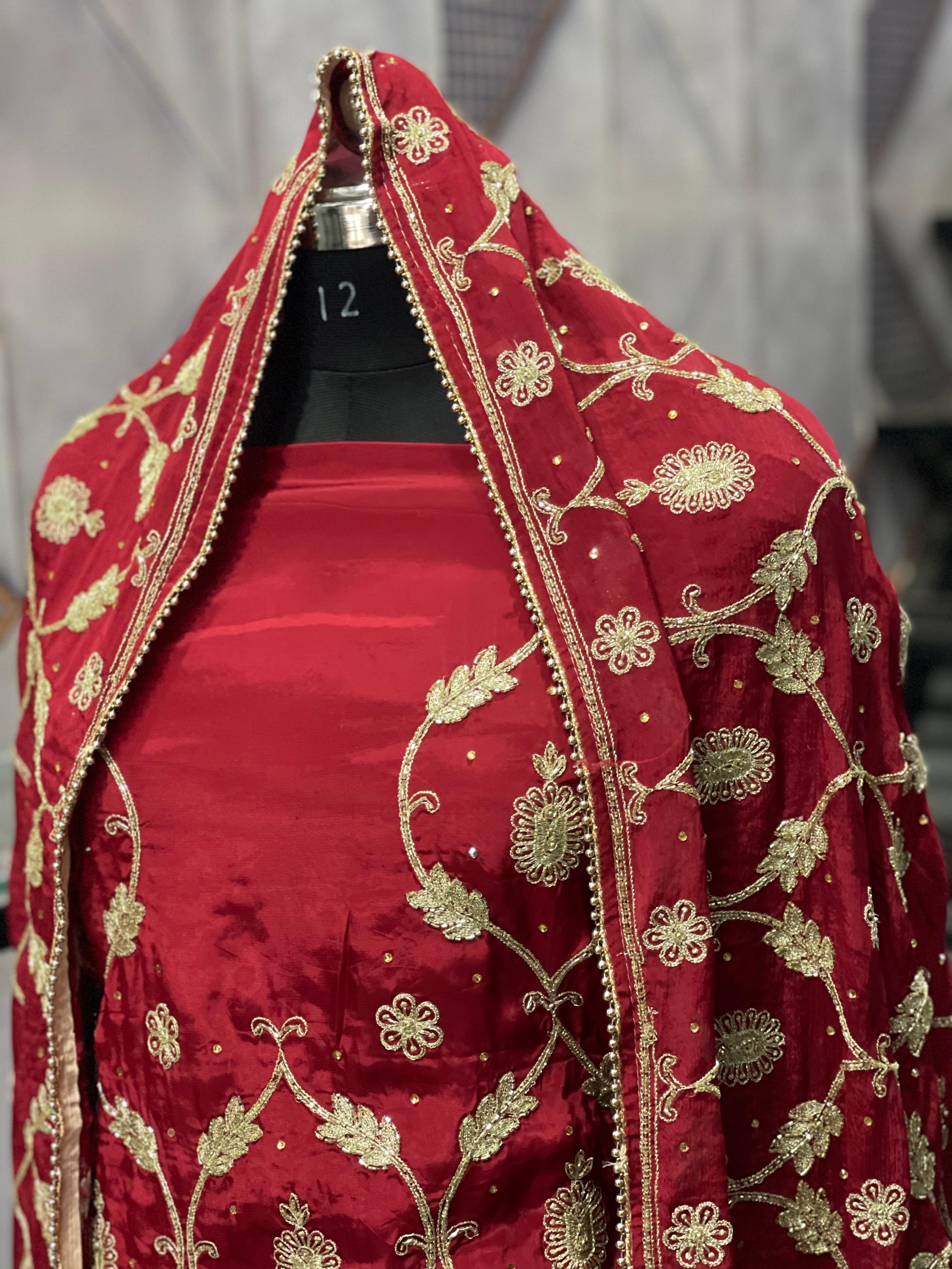  AC148 | Red Shade Suit | Creape Stuff | Wedding Suit | Jaggo  Wear | Party Wear | Ring Ceremony 