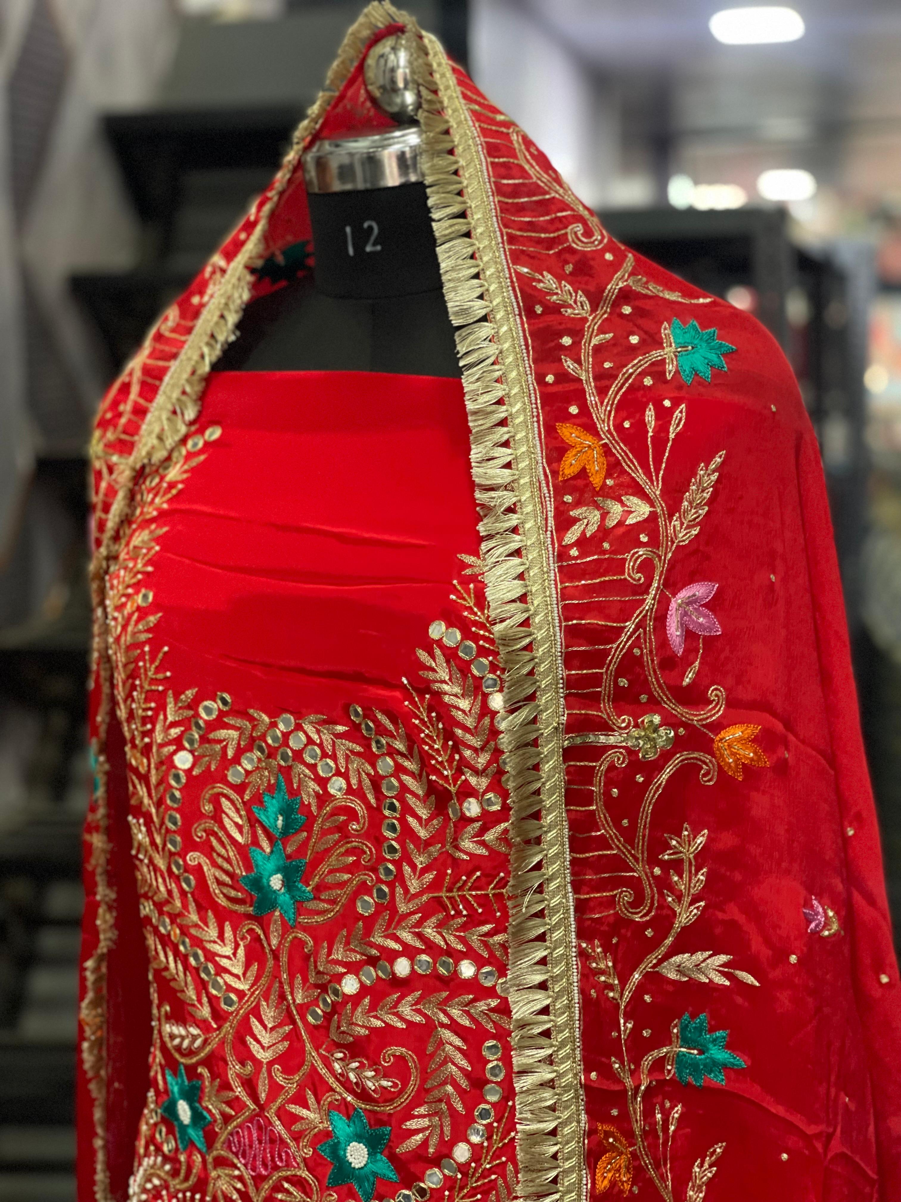  AC147 | Red Shade | Pure Creape  Stuff | Wedding Suit | Jaggo  Wear | Ring Ceremony | Party Wear 