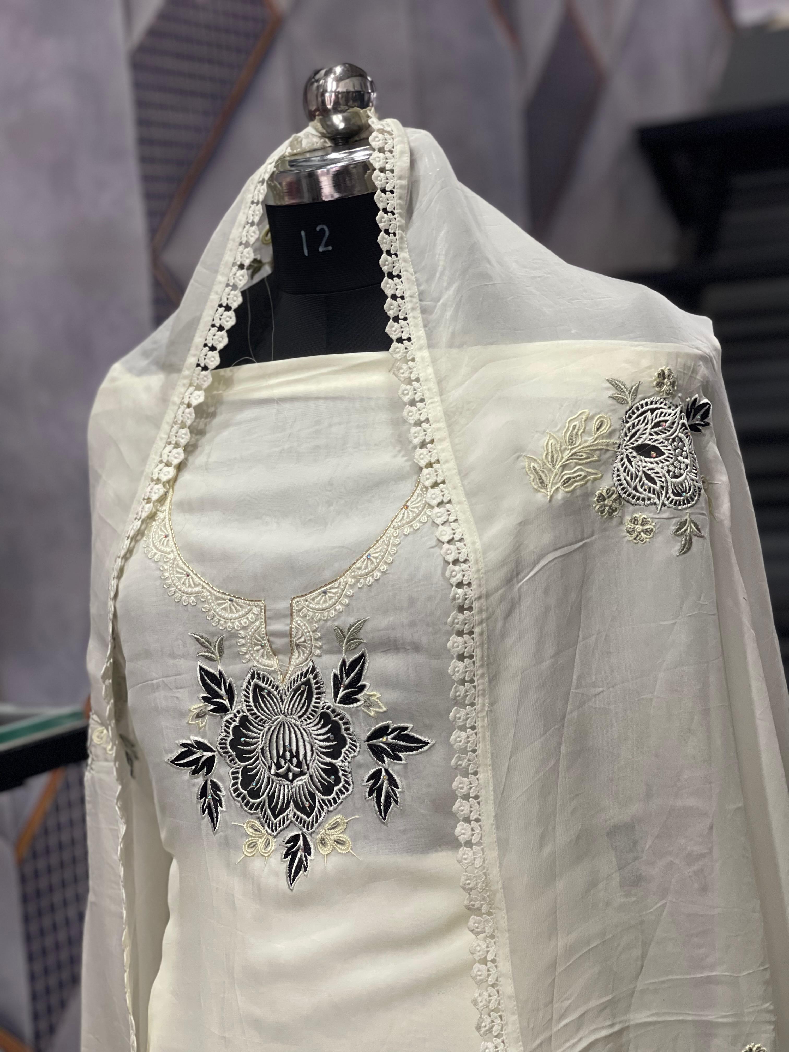  AC115 | Off White Shade | orginza Stuff | Hand Work | Party Wear | Jaggo  | Ring Ceremony