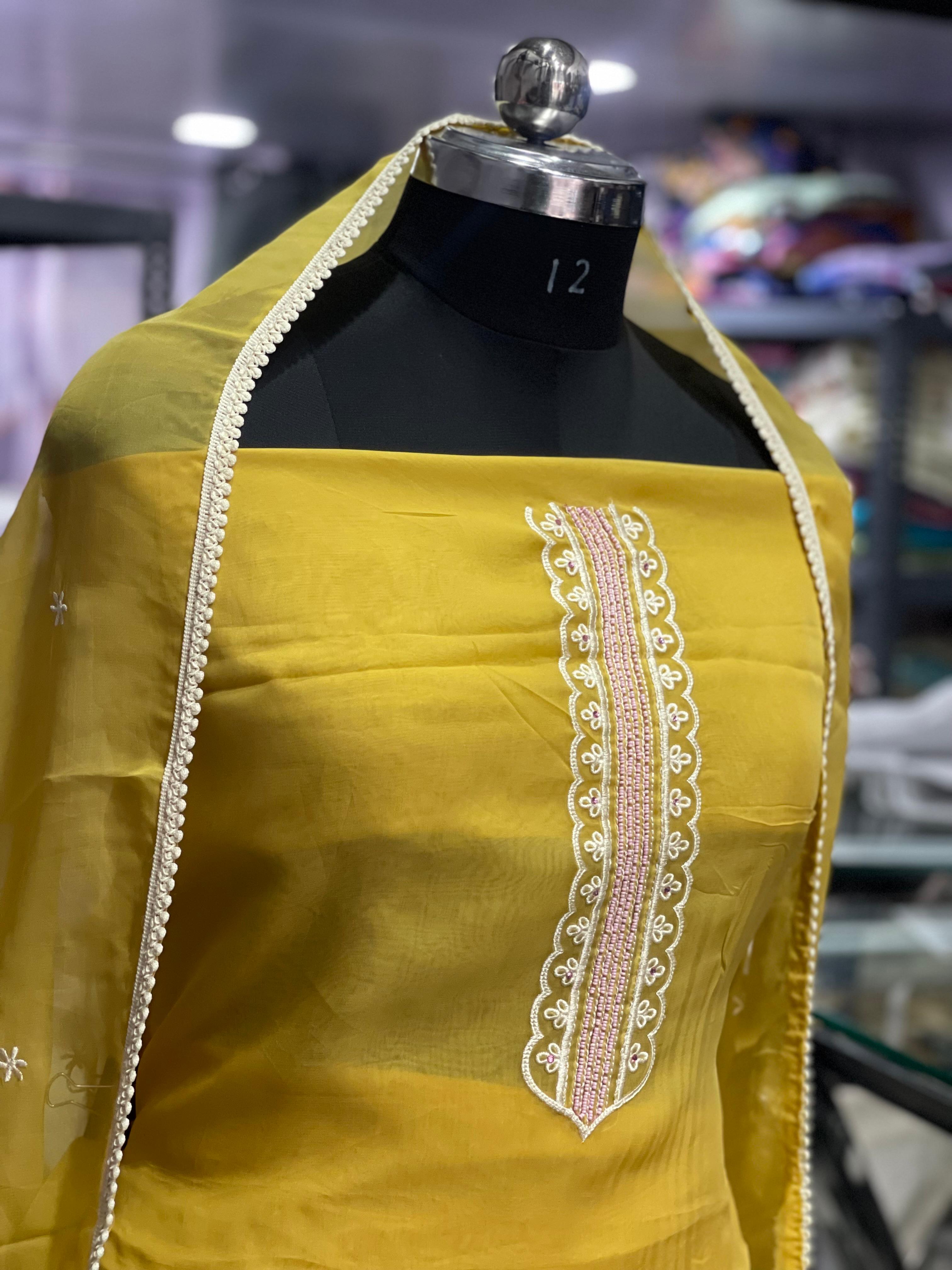 AC125 | Elegant Mustard Yellow Salwar Suit | Orginza Stuff | Party Wear | Jaggo | Ring Ceremony