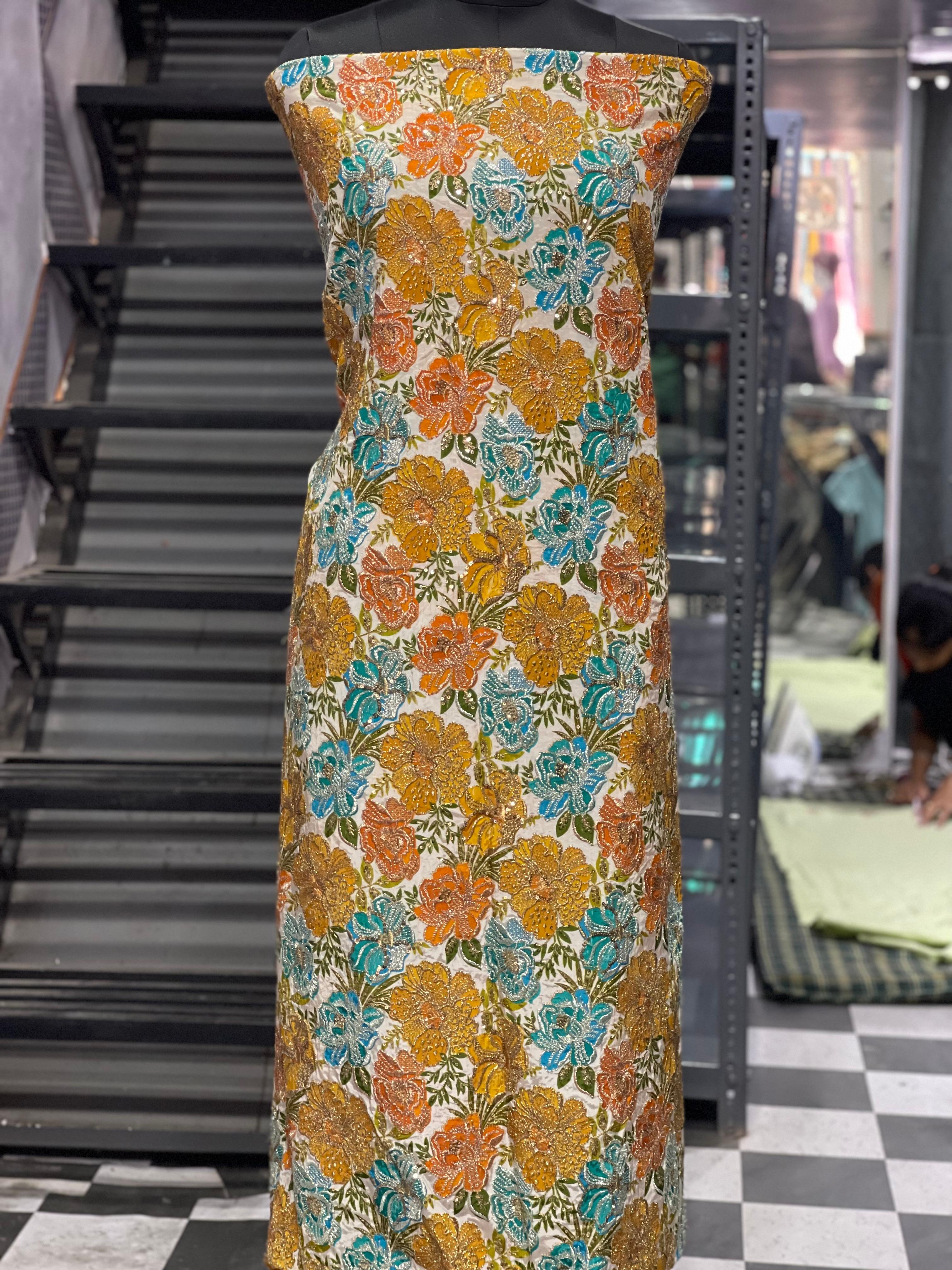 AC143 | Multicolor | Creape Bottom | Hand Work | Party Wear  | Jaggo | Ring Ceremony | Festivel