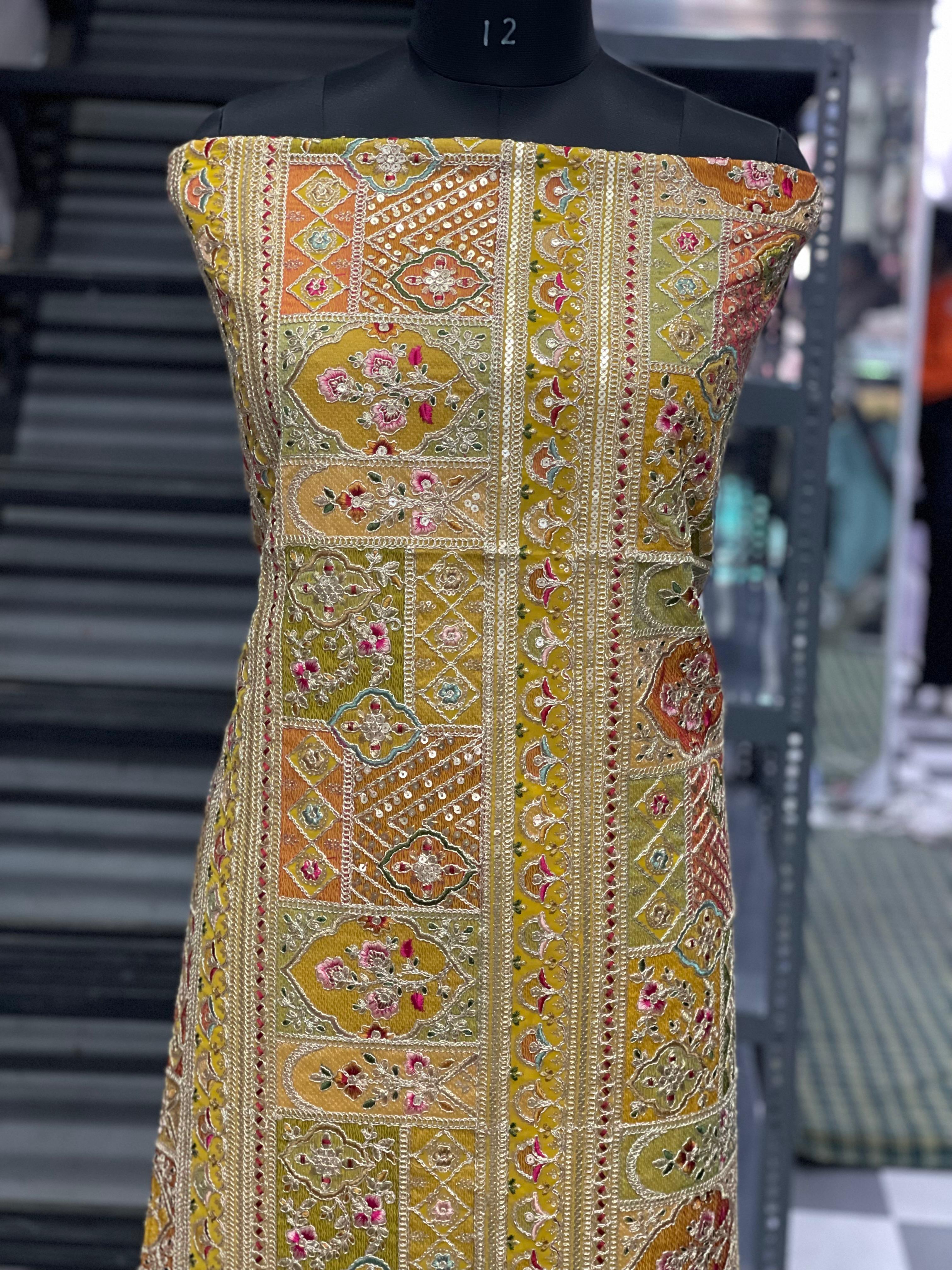  AC137 | Yellow Shade | Greorgett | Hand Work | Party Wear | Festivel | Jaggo | Ring Ceremony