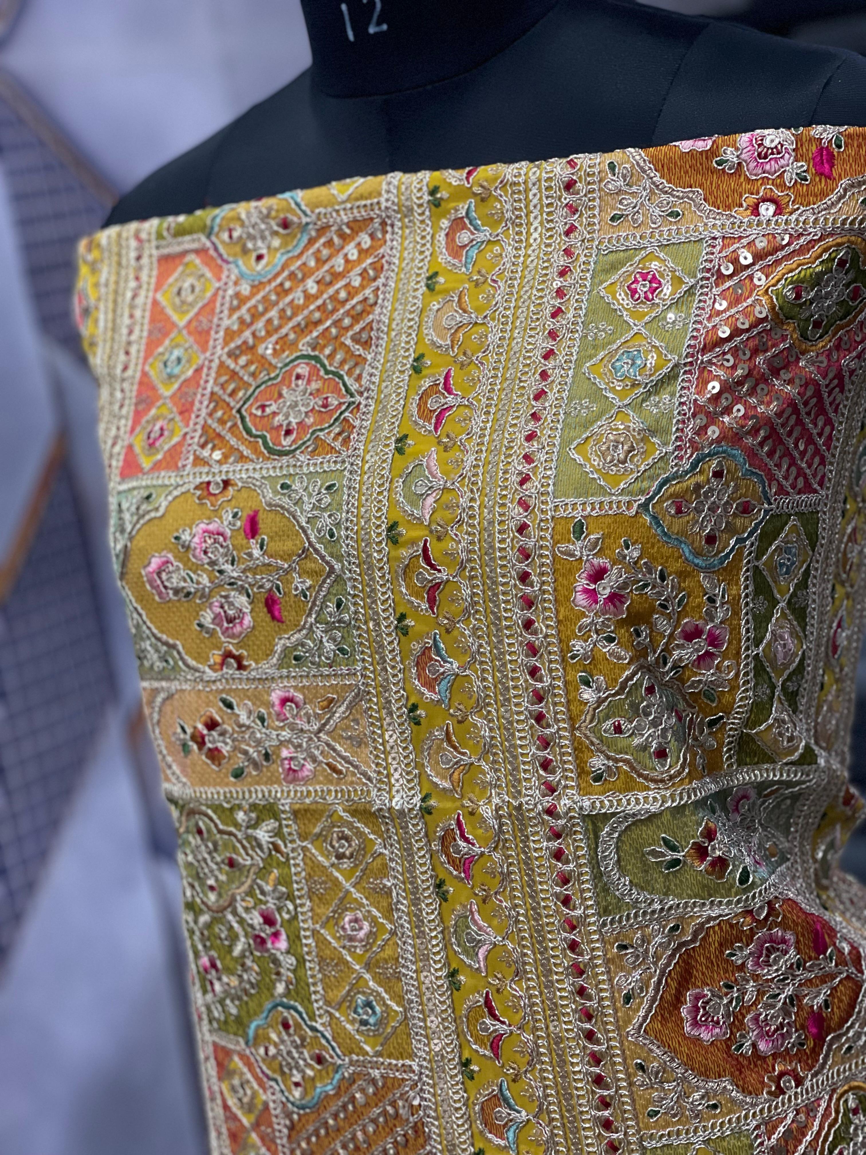  AC137 | Yellow Shade | Greorgett | Hand Work | Party Wear | Festivel | Jaggo | Ring Ceremony