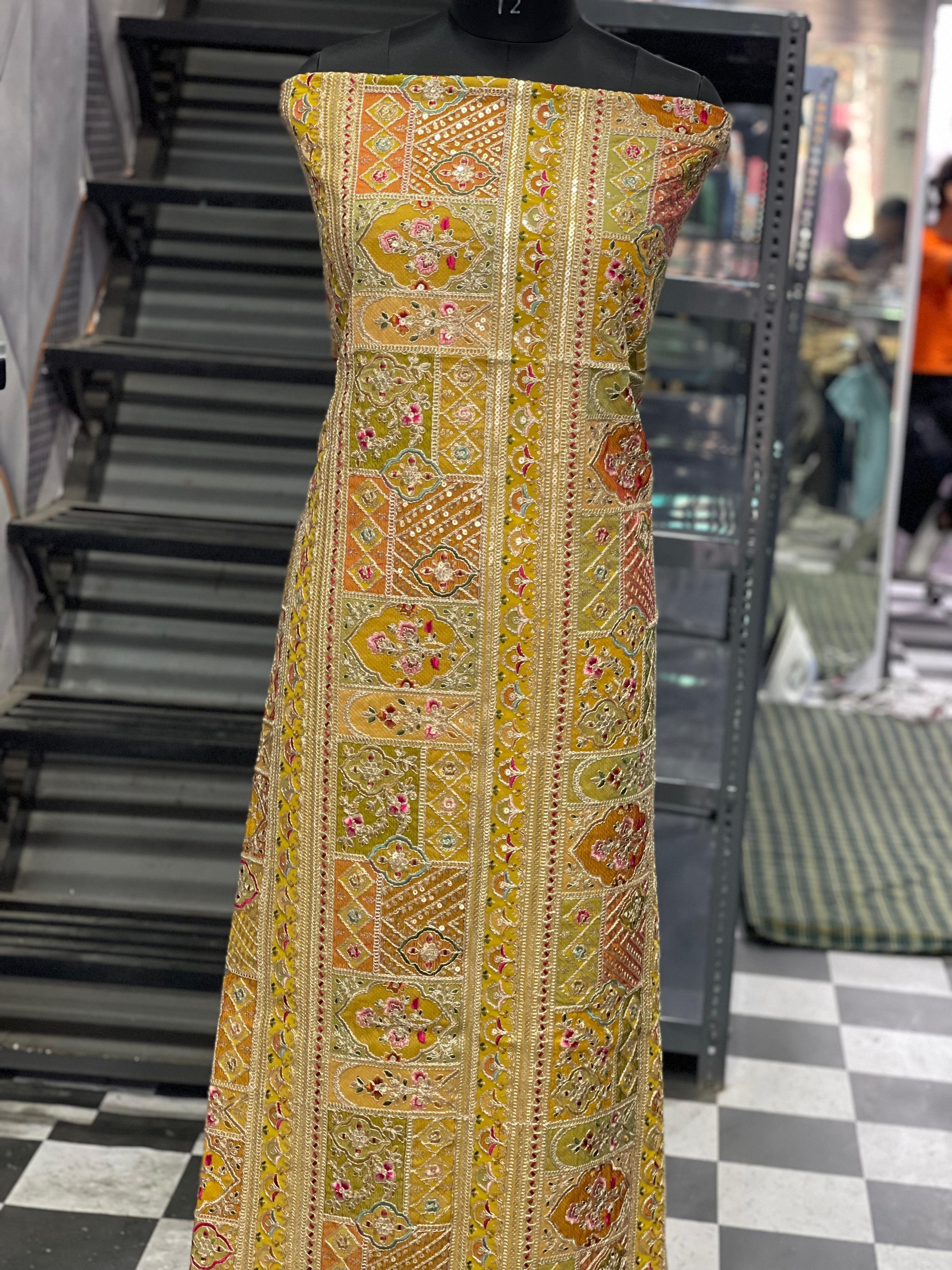  AC137 | Yellow Shade | Greorgett | Hand Work | Party Wear | Festivel | Jaggo | Ring Ceremony