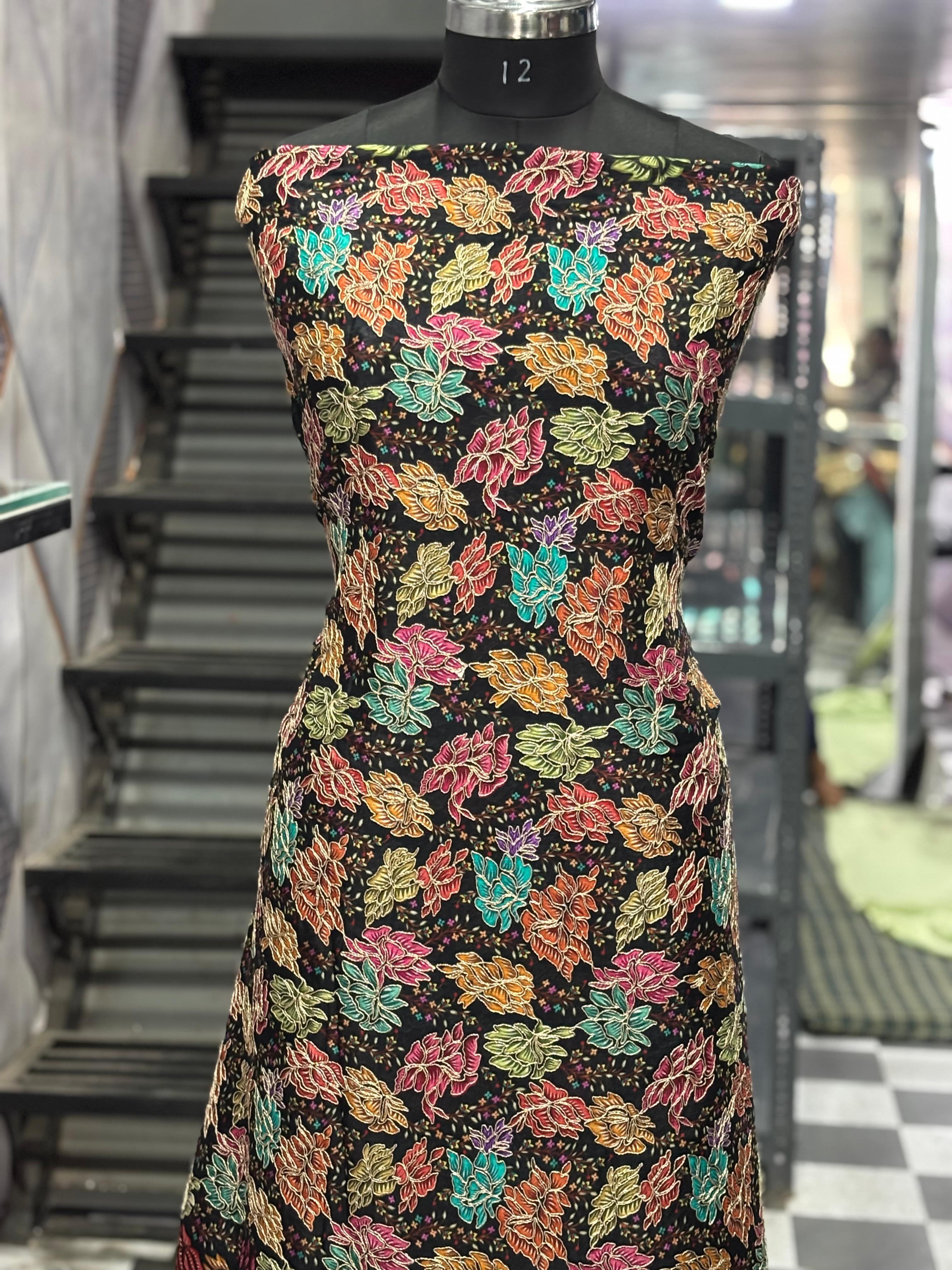  AC128 | Floral Patterned Fabric | Chanon Stuff | Jaggo | Office Wear | Festivel Party Wear