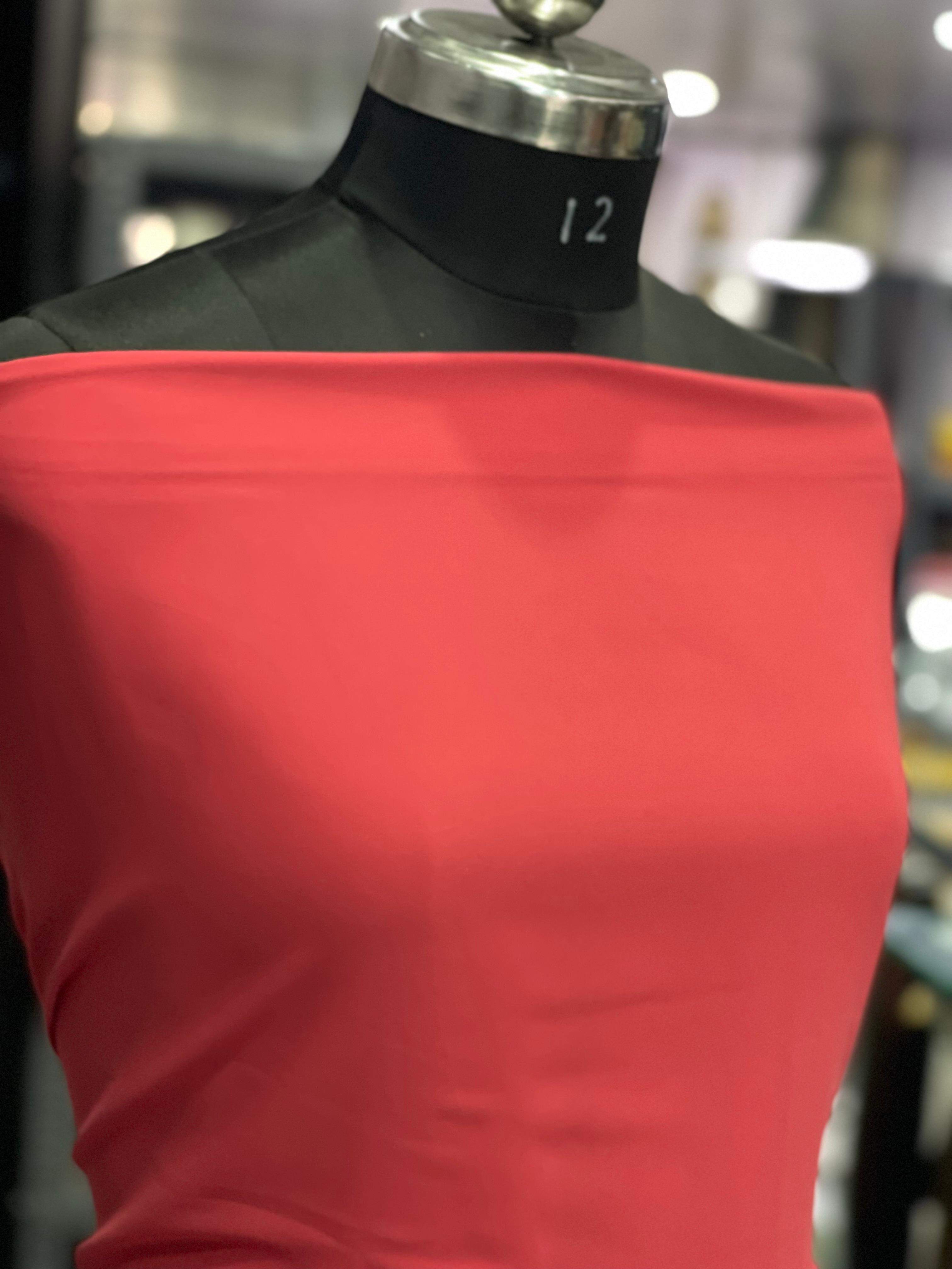  AC039 | Coral Pink Stretch Fabric | Cotton Stuff | Plain Fabric | Jaggo | Daily Bases | Casual Wear 