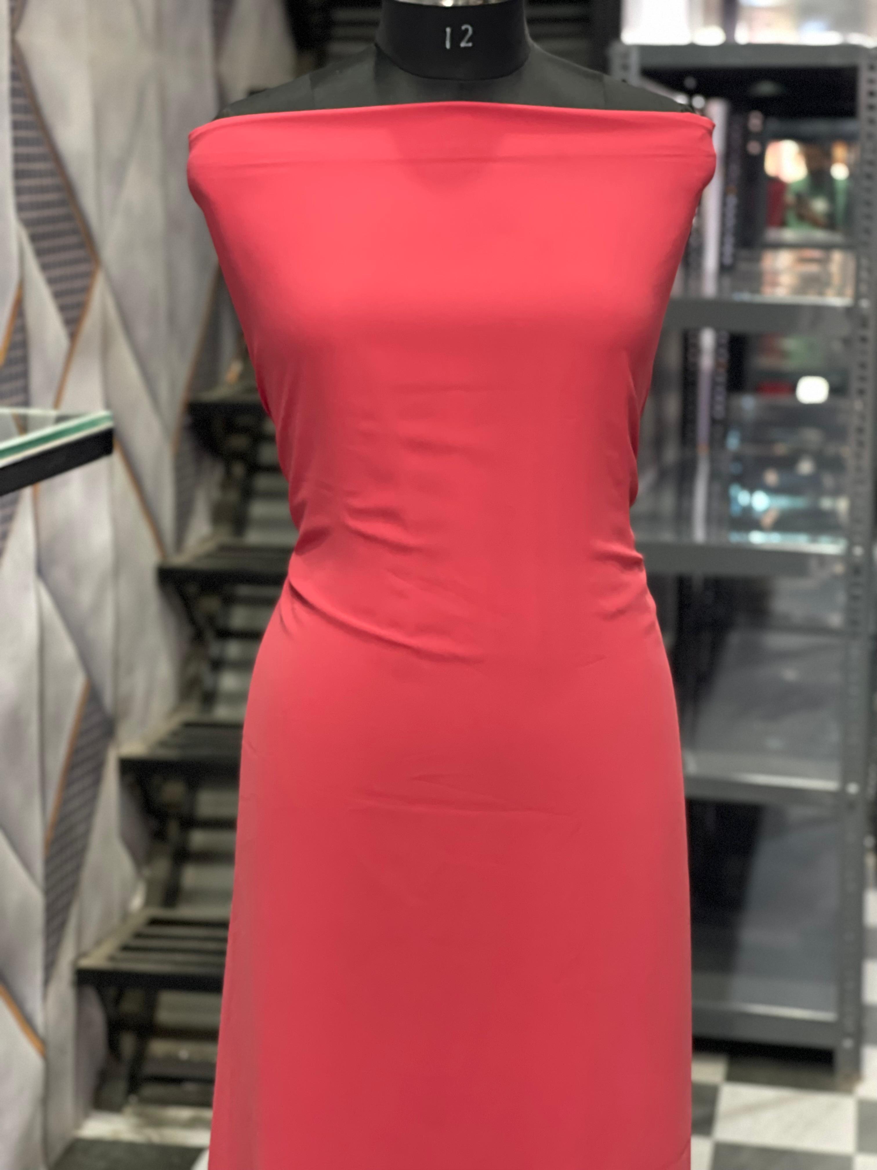  AC039 | Coral Pink Stretch Fabric | Cotton Stuff | Plain Fabric | Jaggo | Daily Bases | Casual Wear 
