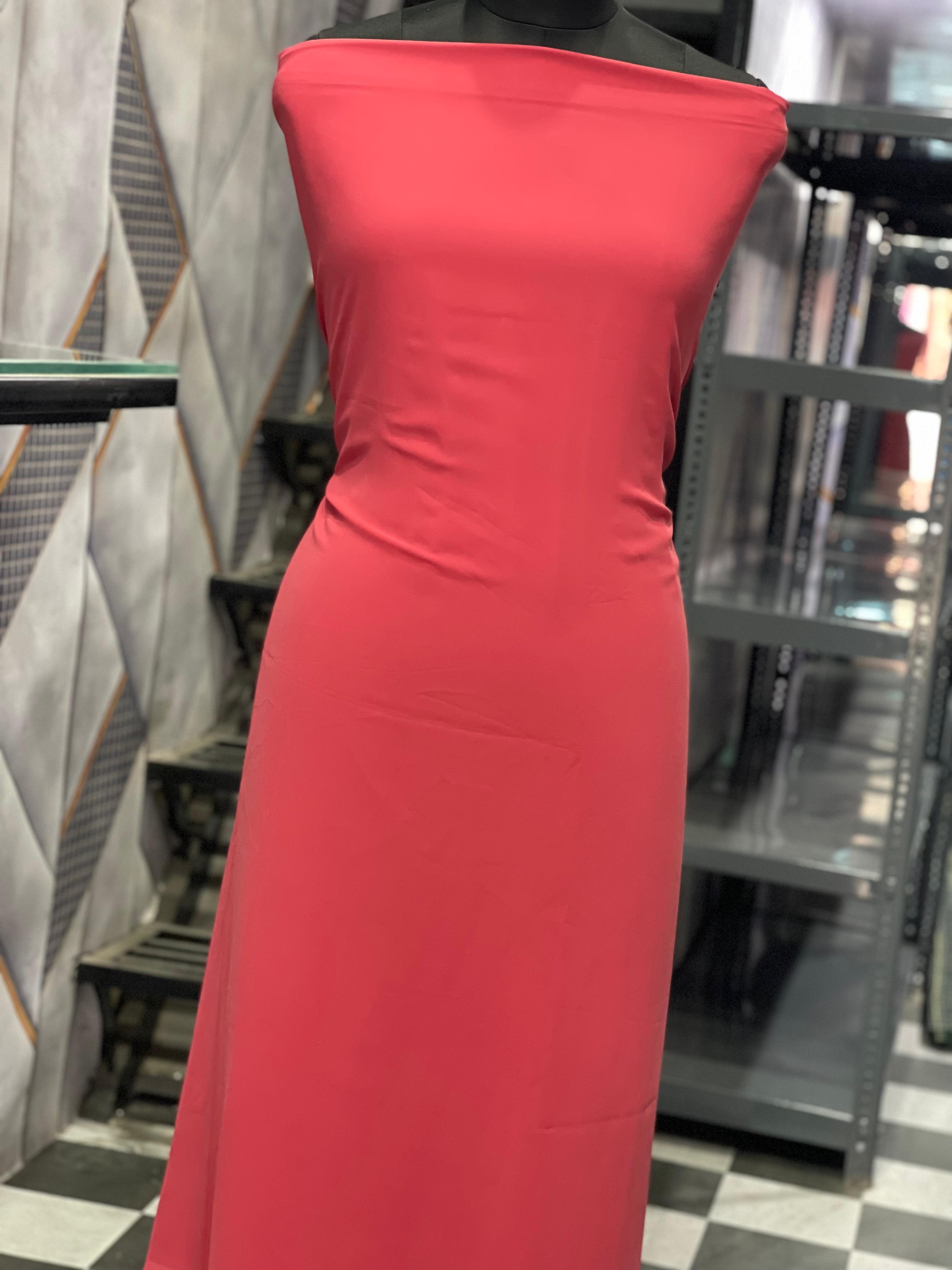  AC039 | Coral Pink Stretch Fabric | Cotton Stuff | Plain Fabric | Jaggo | Daily Bases | Casual Wear 