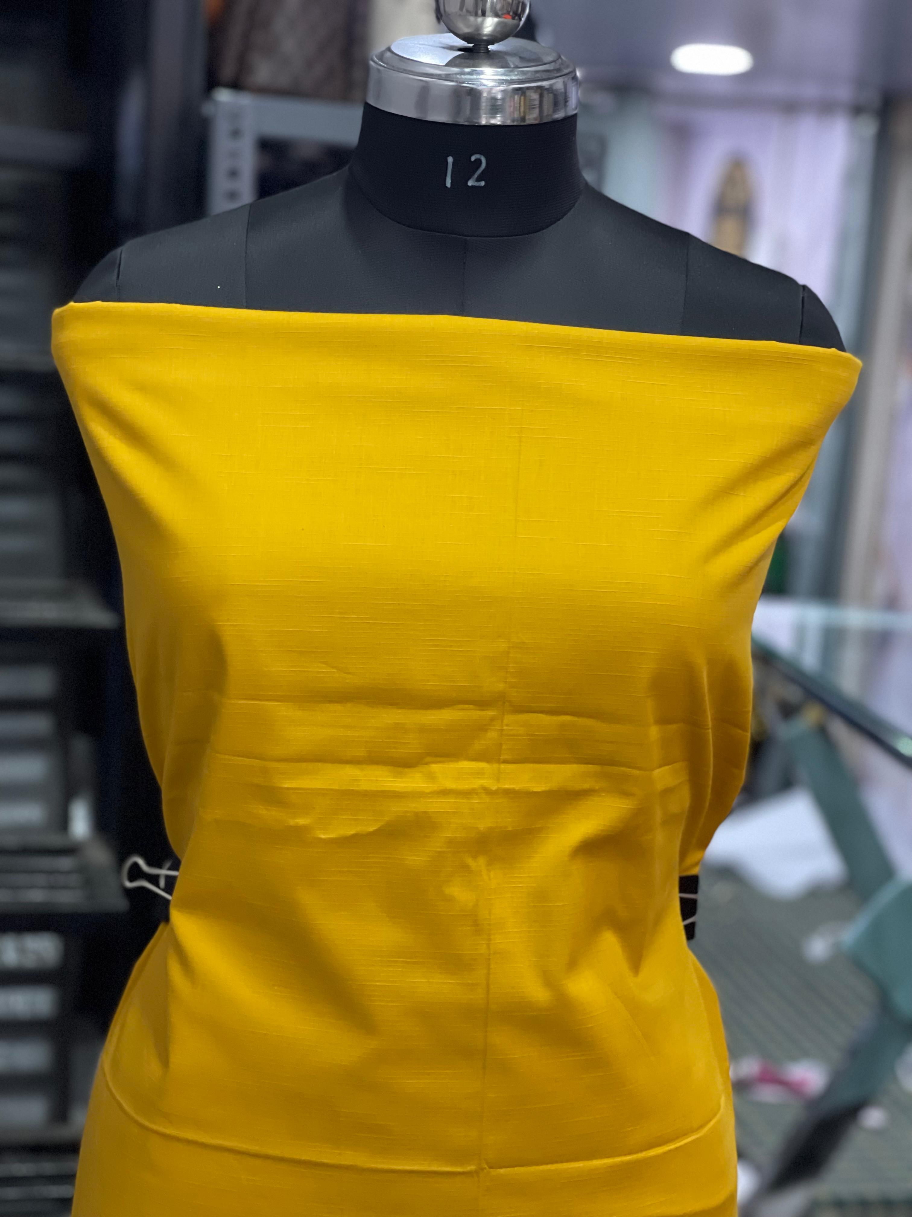  AC063 | Bright Yellow Fabric  | Cotton Stuff | Jaggo | Daily Bases | Casual Suit