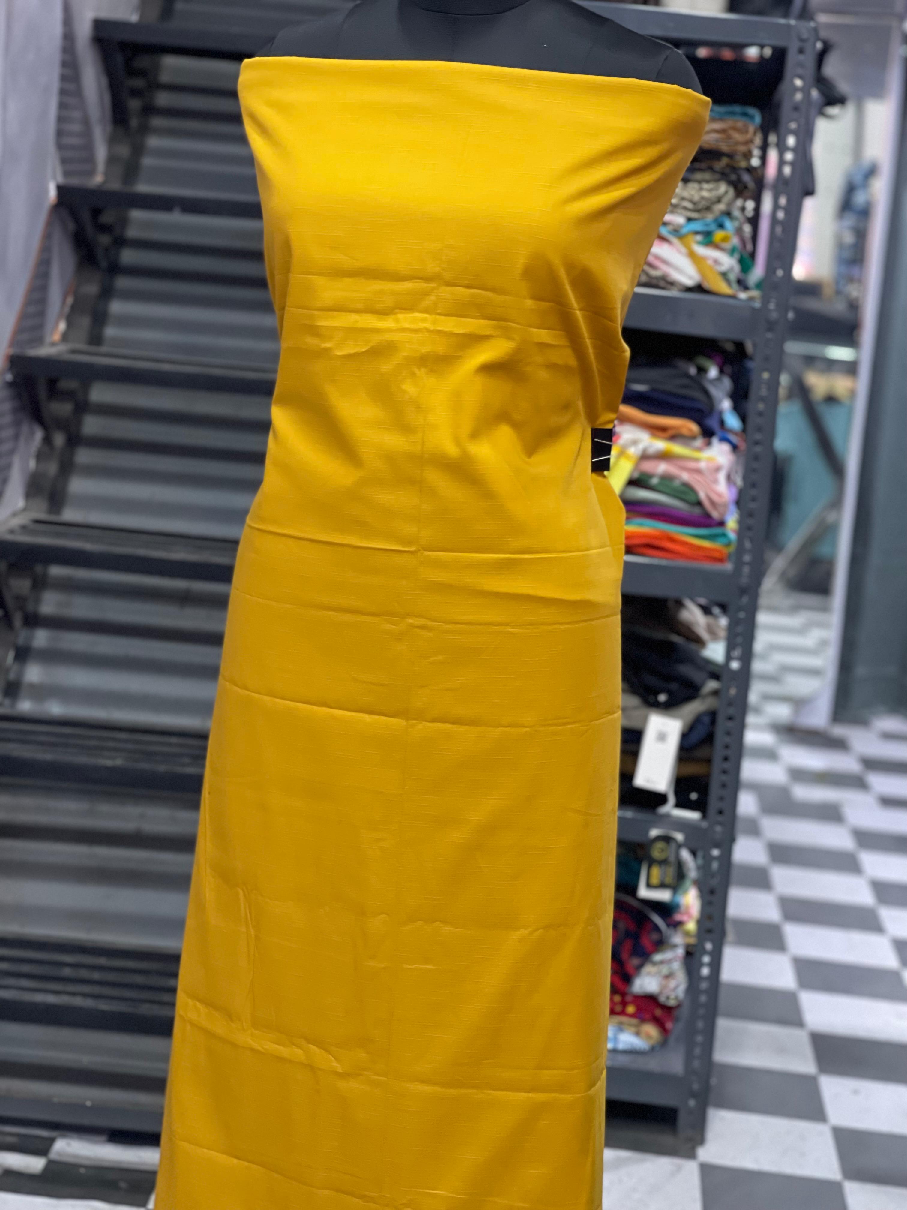  AC063 | Bright Yellow Fabric  | Cotton Stuff | Jaggo | Daily Bases | Casual Suit