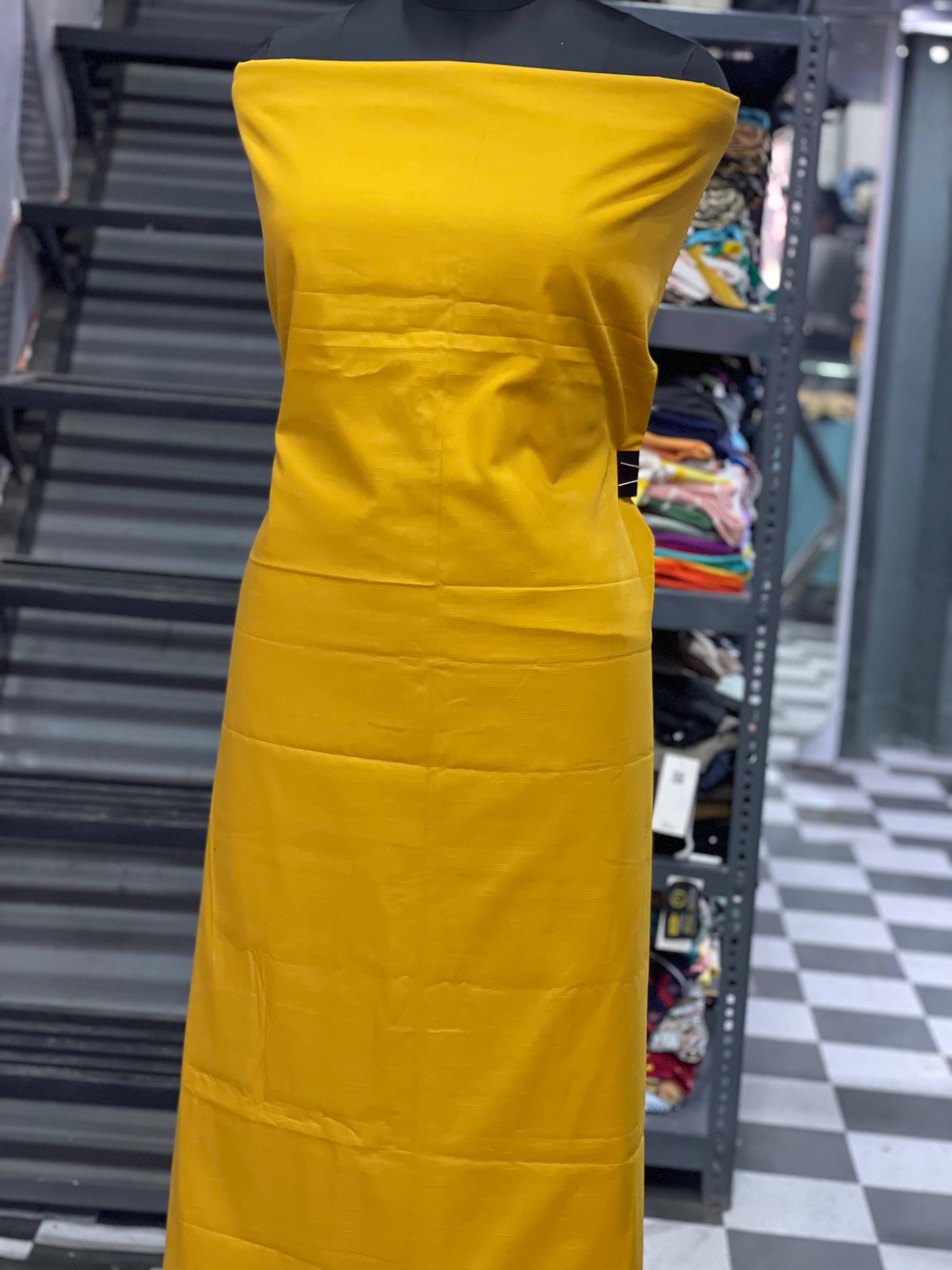  AC063 | Bright Yellow Fabric  | Cotton Stuff | Jaggo | Daily Bases | Casual Suit