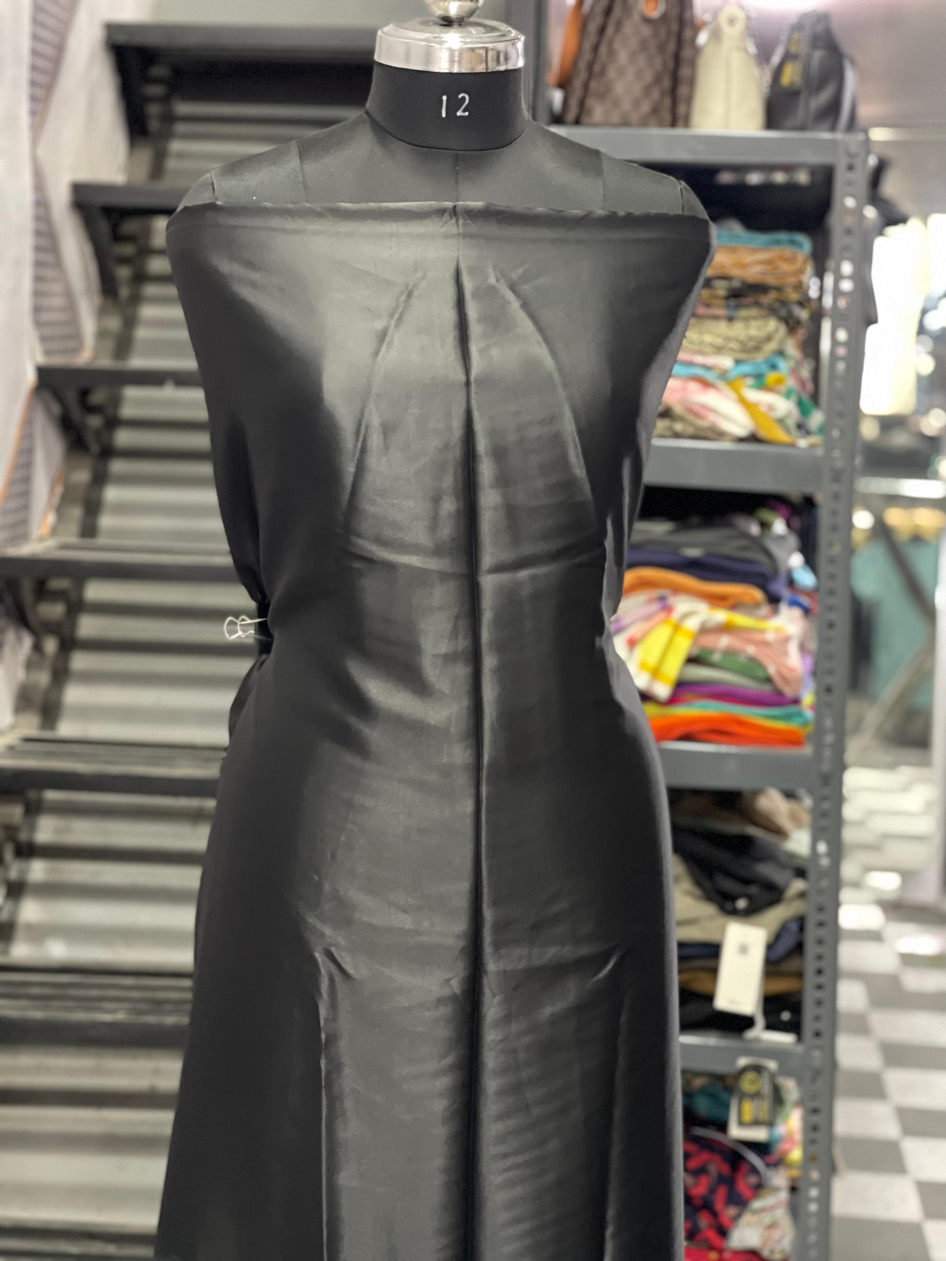  AC064 | Black Satin Fabric | Creape Stuff | Daily | Jaggo | Casual Bases