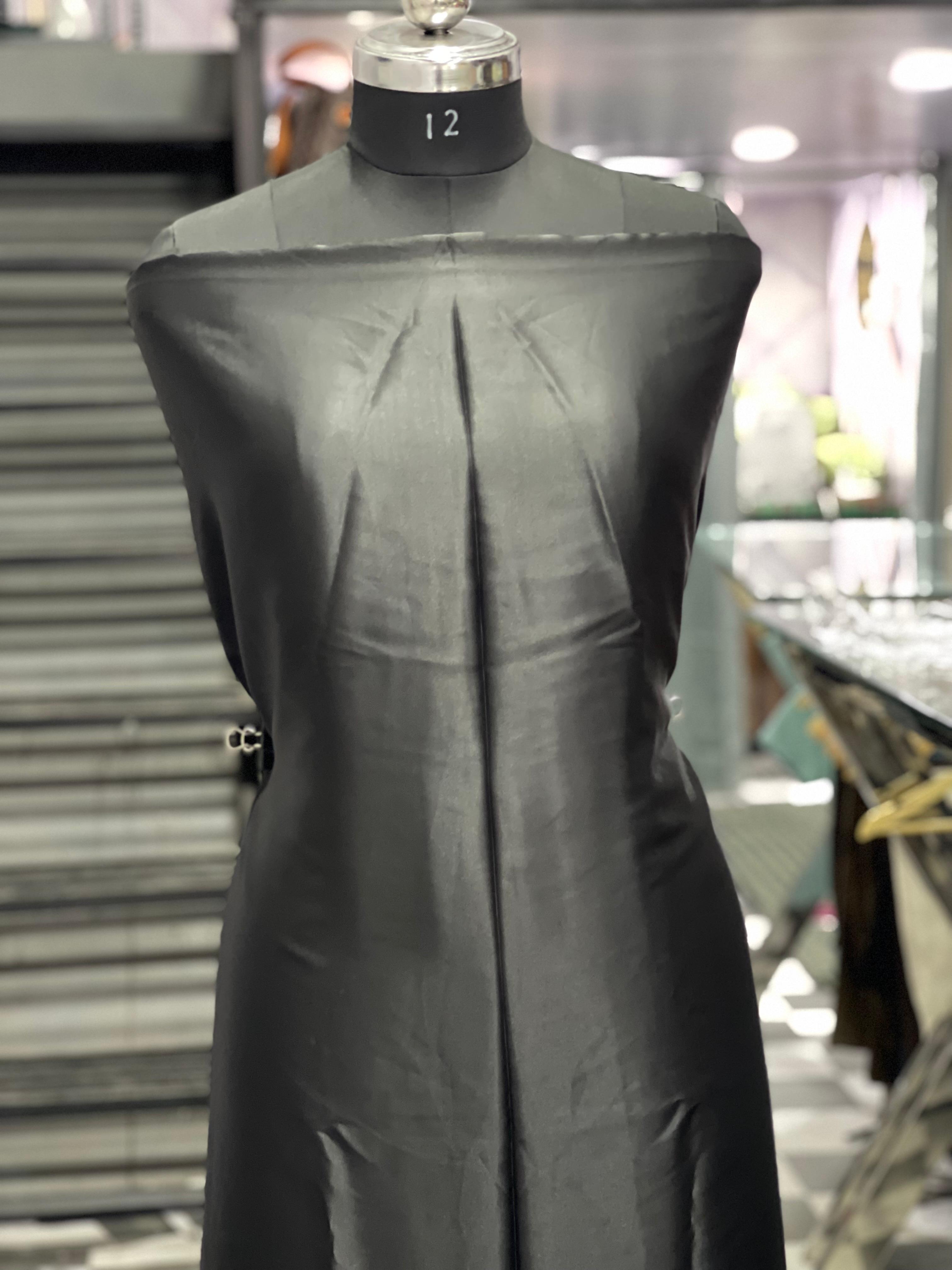  AC064 | Black Satin Fabric | Creape Stuff | Daily | Jaggo | Casual Bases