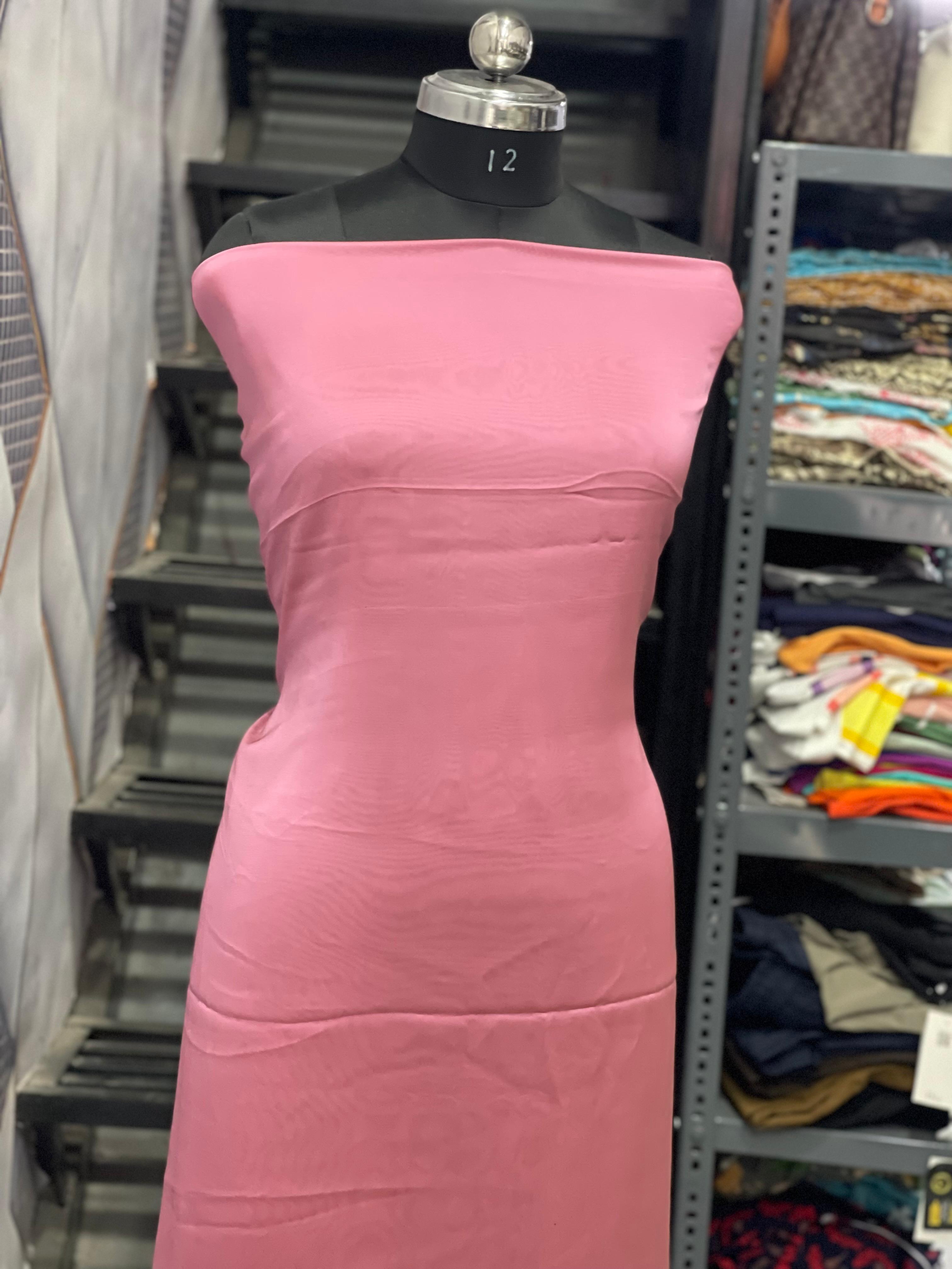  AC065 | Pink Stretch Fabric | Plain Fabric | Daily Bases | Party Wear | Festivel 