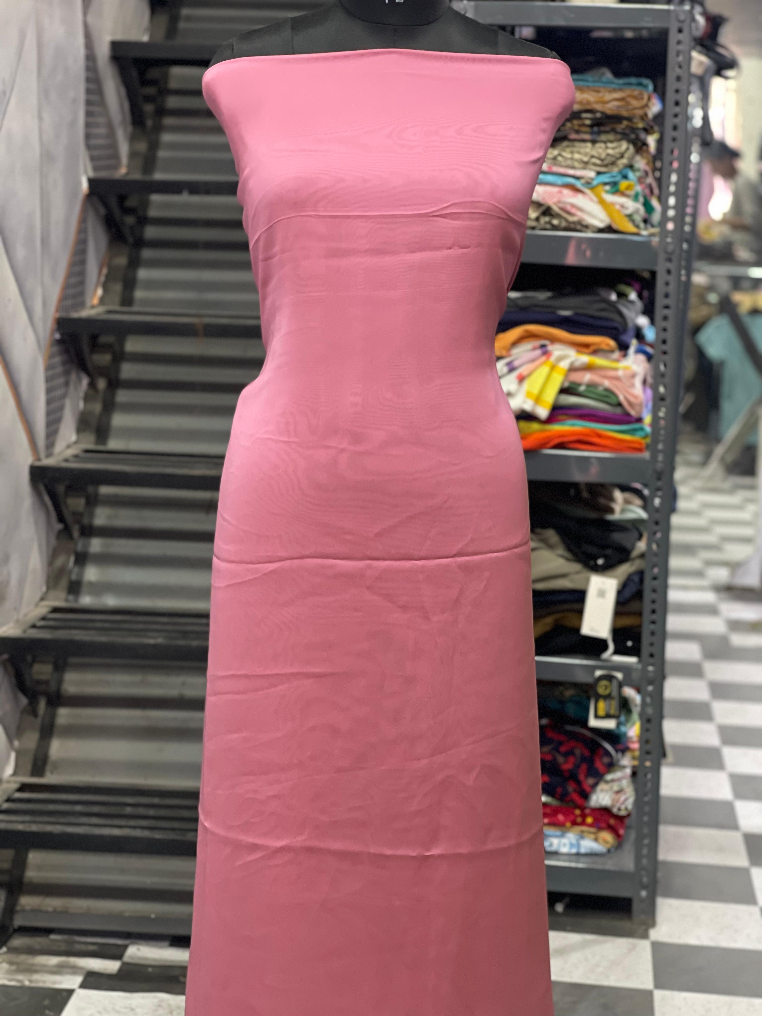  AC065 | Pink Stretch Fabric | Plain Fabric | Daily Bases | Party Wear | Festivel 