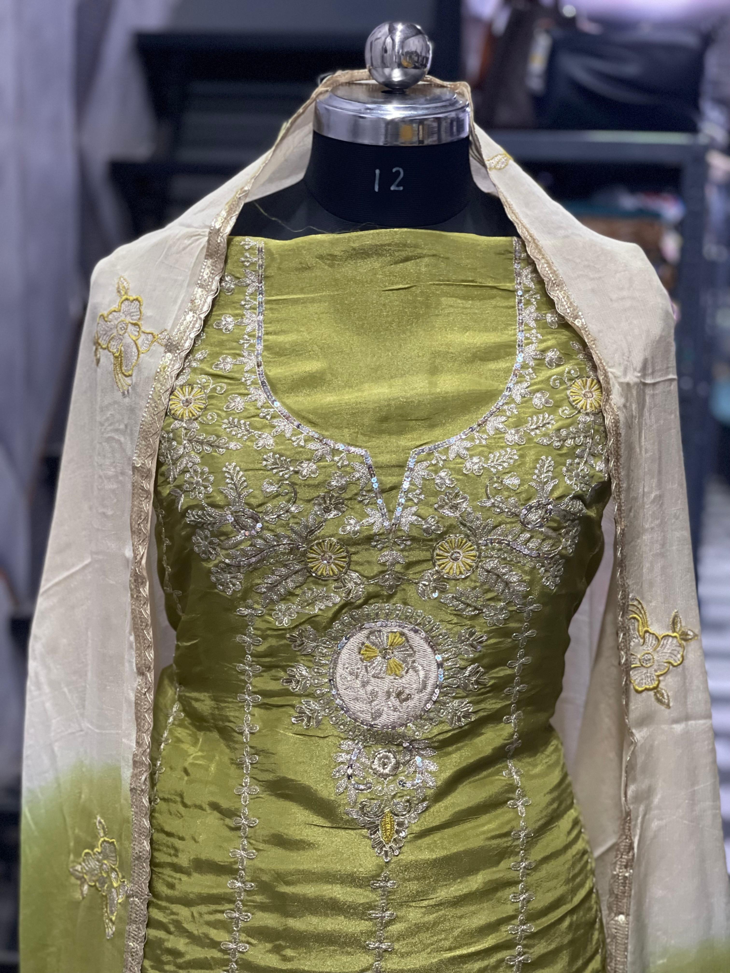  AC116 | Mehndi Suit | Shimmer Stuff | Hand Work | Jaggo | Party wear | Festivel 