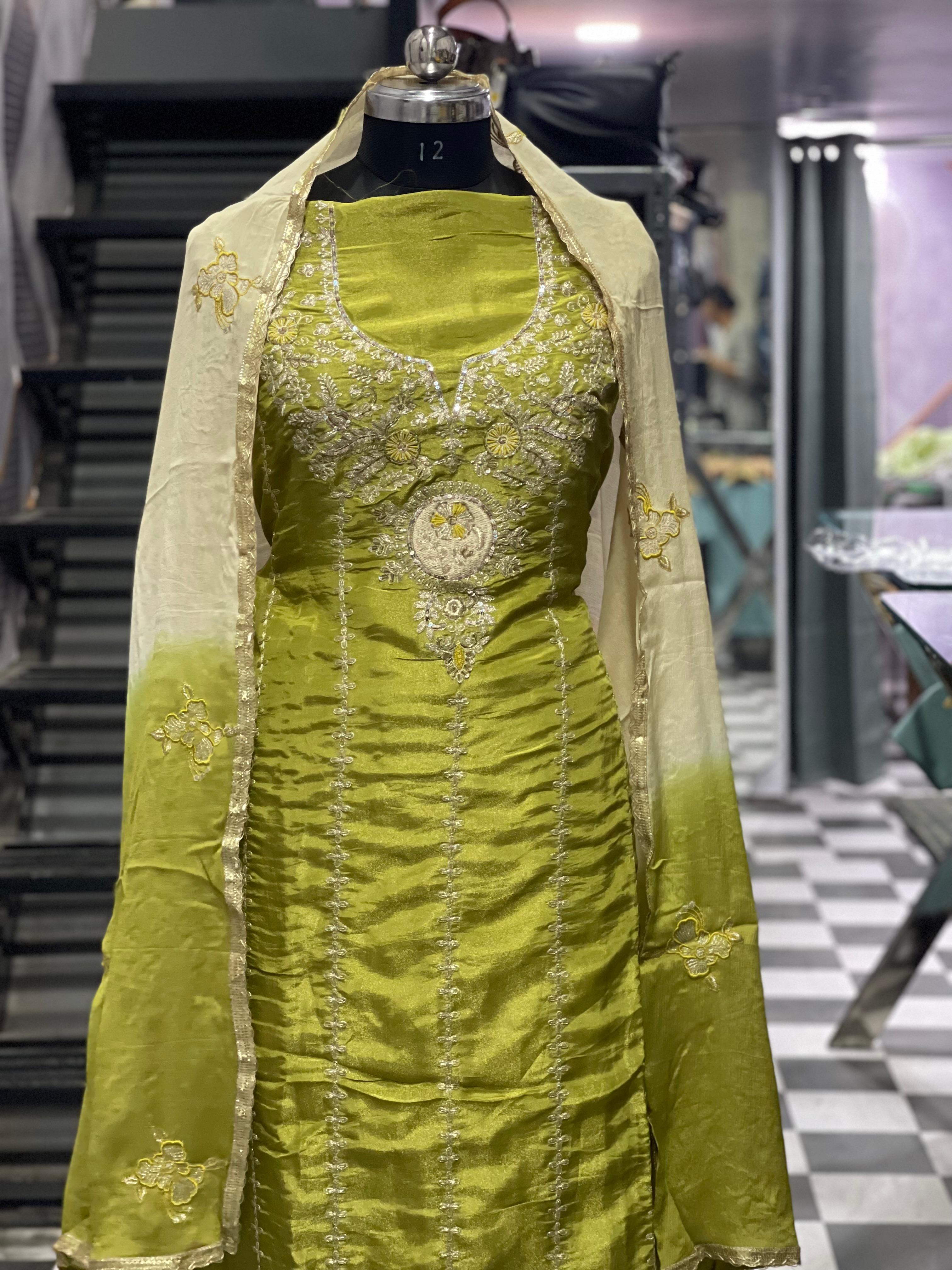  AC116 | Mehndi Suit | Shimmer Stuff | Hand Work | Jaggo | Party wear | Festivel 