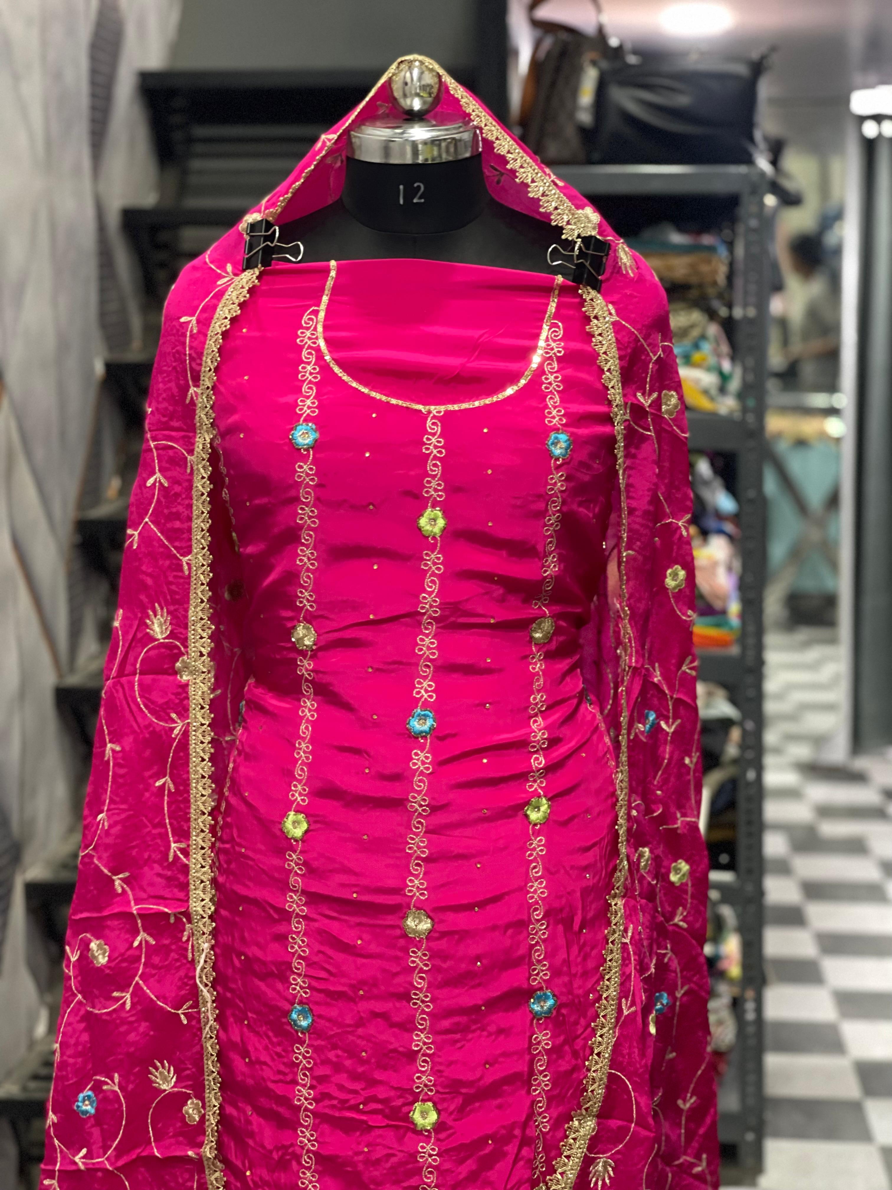  AC127 | Rani Shade | Creape Stuff | Thread With Hand Work | Jaggo  | Ring Cermony | Festivel 