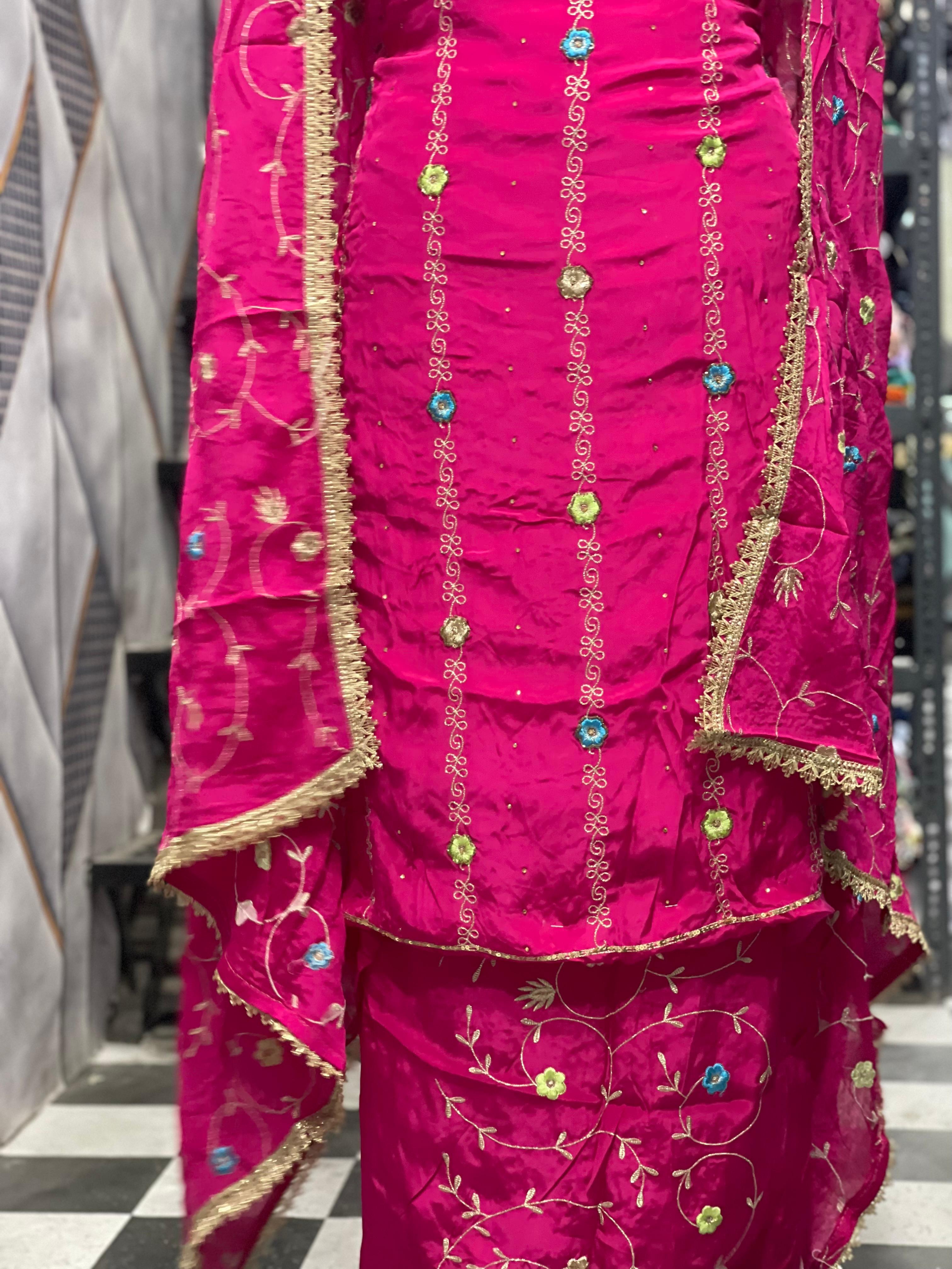  AC127 | Rani Shade | Creape Stuff | Thread With Hand Work | Jaggo  | Ring Cermony | Festivel 