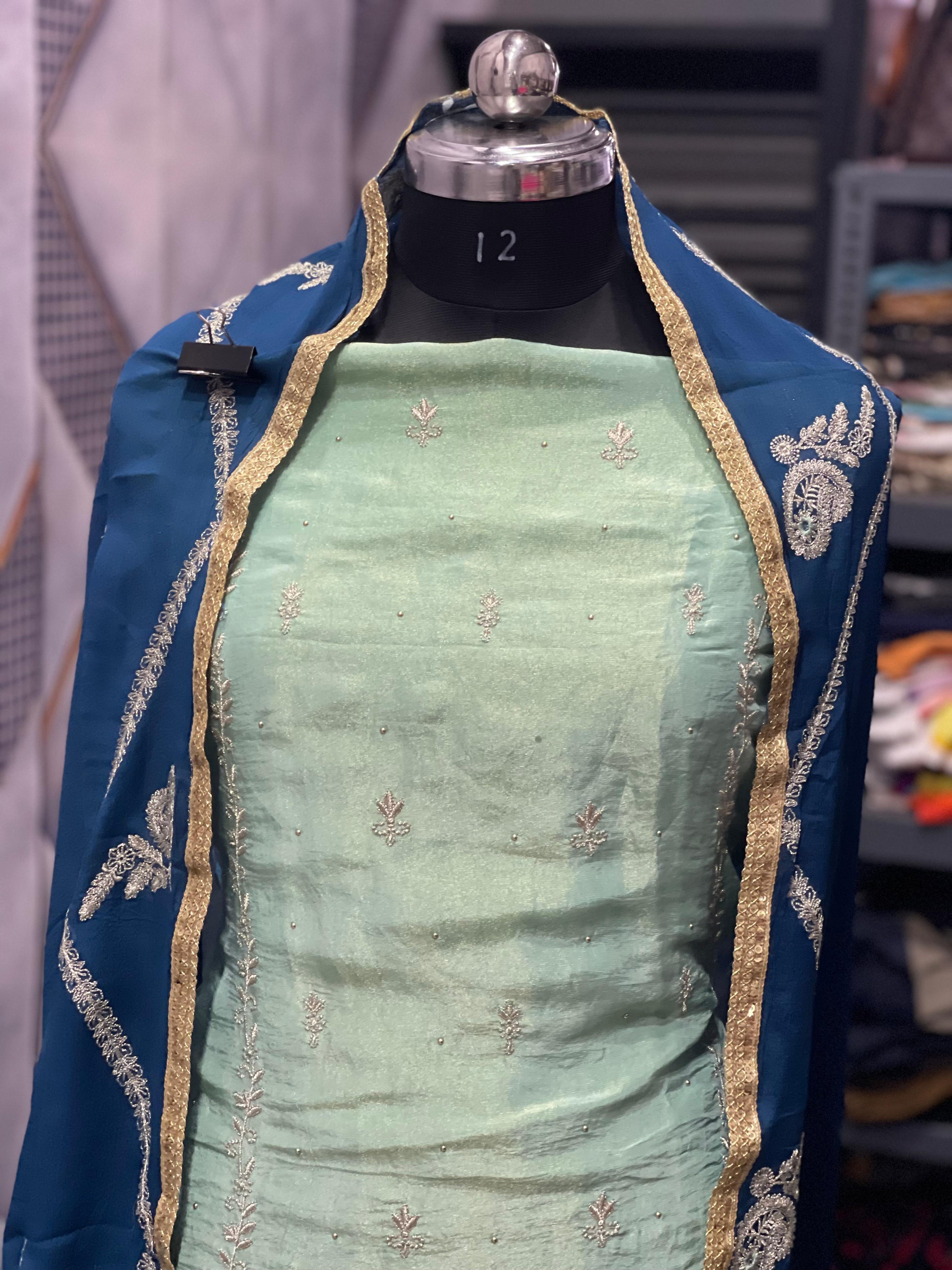  AC131 | Sea Green | Shimmer Stuff | Pure Duppatta | Jaggo  | Party Wear | Festivel 