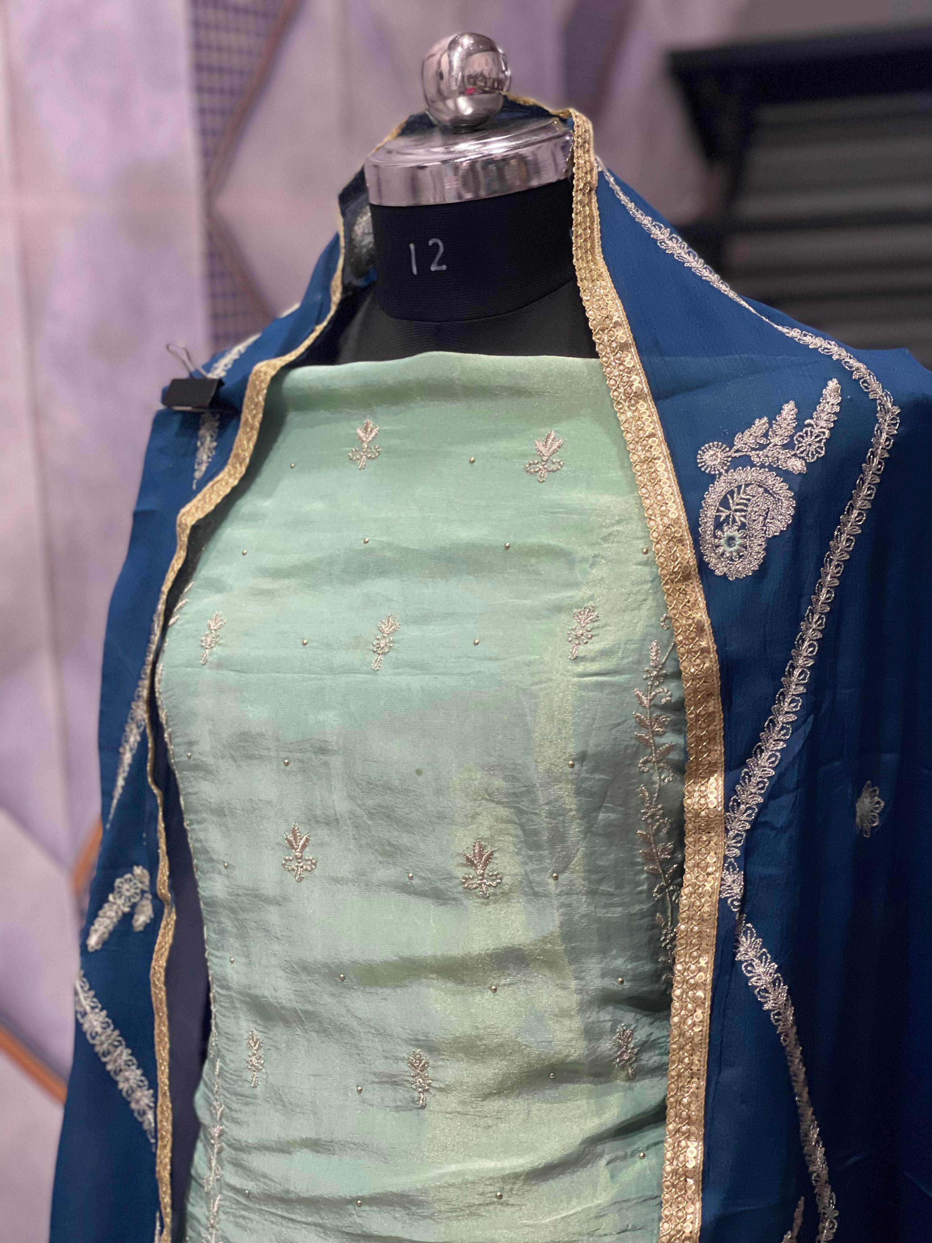  AC131 | Sea Green | Shimmer Stuff | Pure Duppatta | Jaggo  | Party Wear | Festivel 