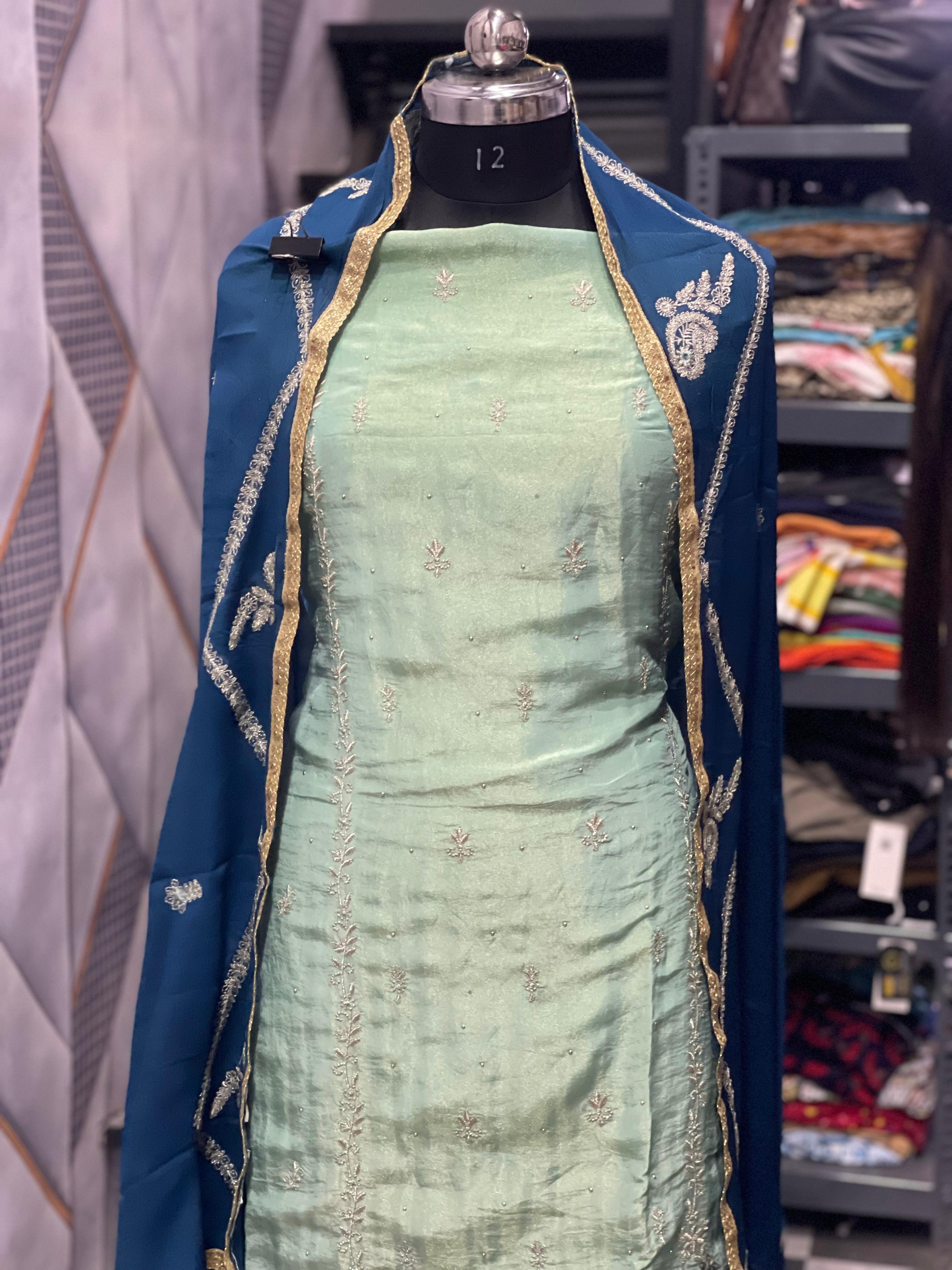 AC131 | Sea Green | Shimmer Stuff | Pure Duppatta | Jaggo  | Party Wear | Festivel 