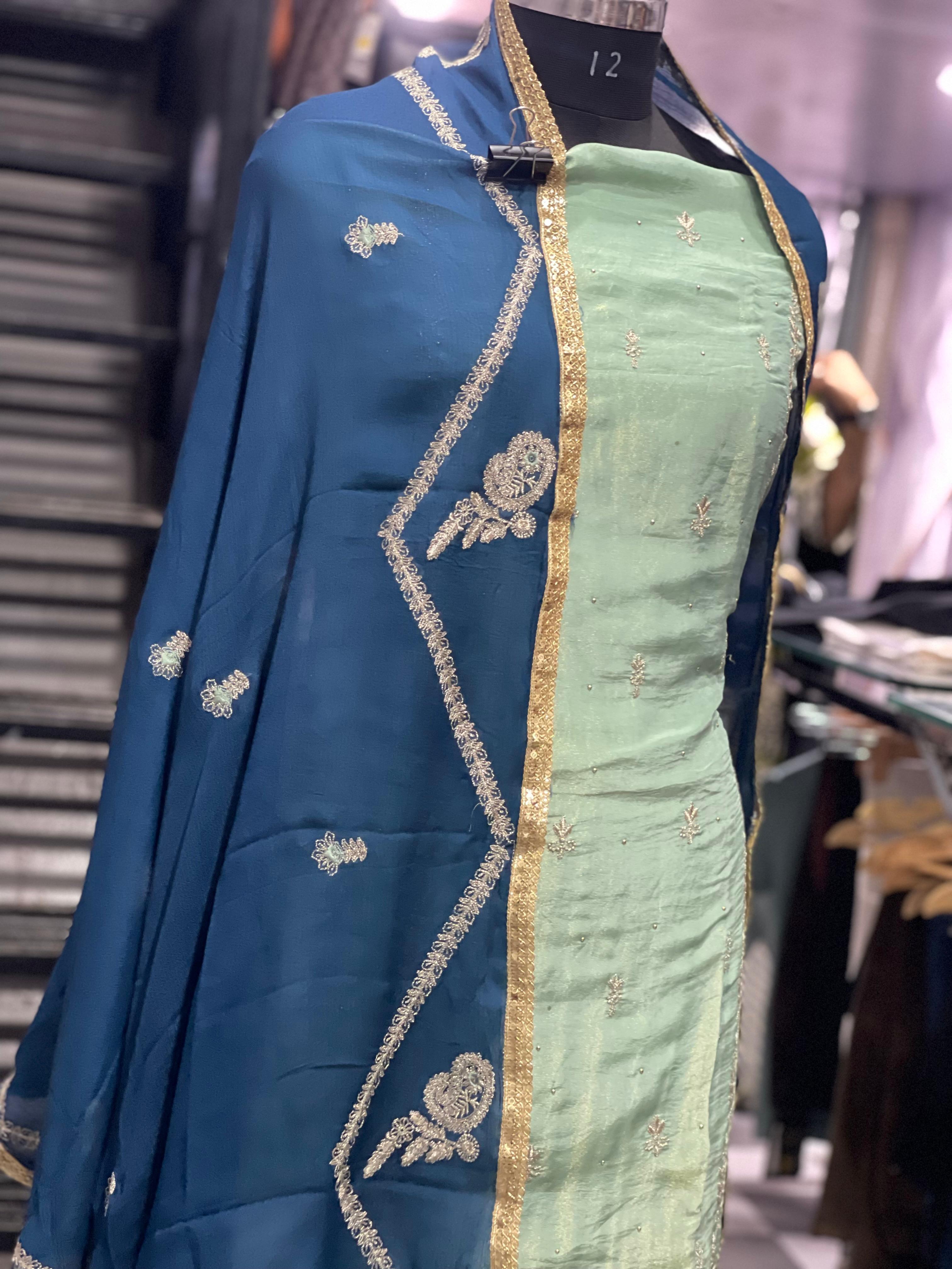  AC131 | Sea Green | Shimmer Stuff | Pure Duppatta | Jaggo  | Party Wear | Festivel 