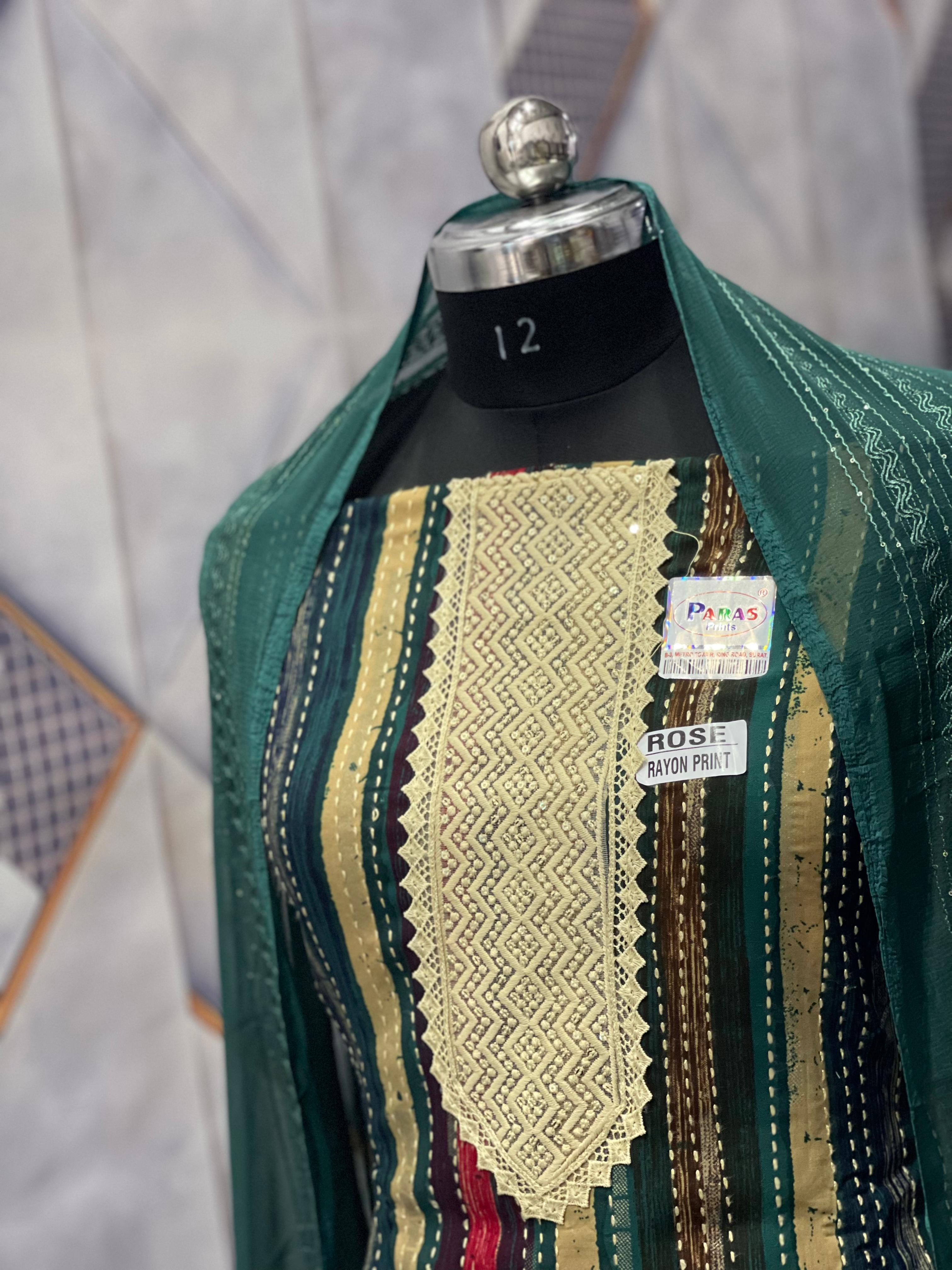  AC056 |  Dark Green | Lace Work | Jaggo | Ring Cermony | Festivel 