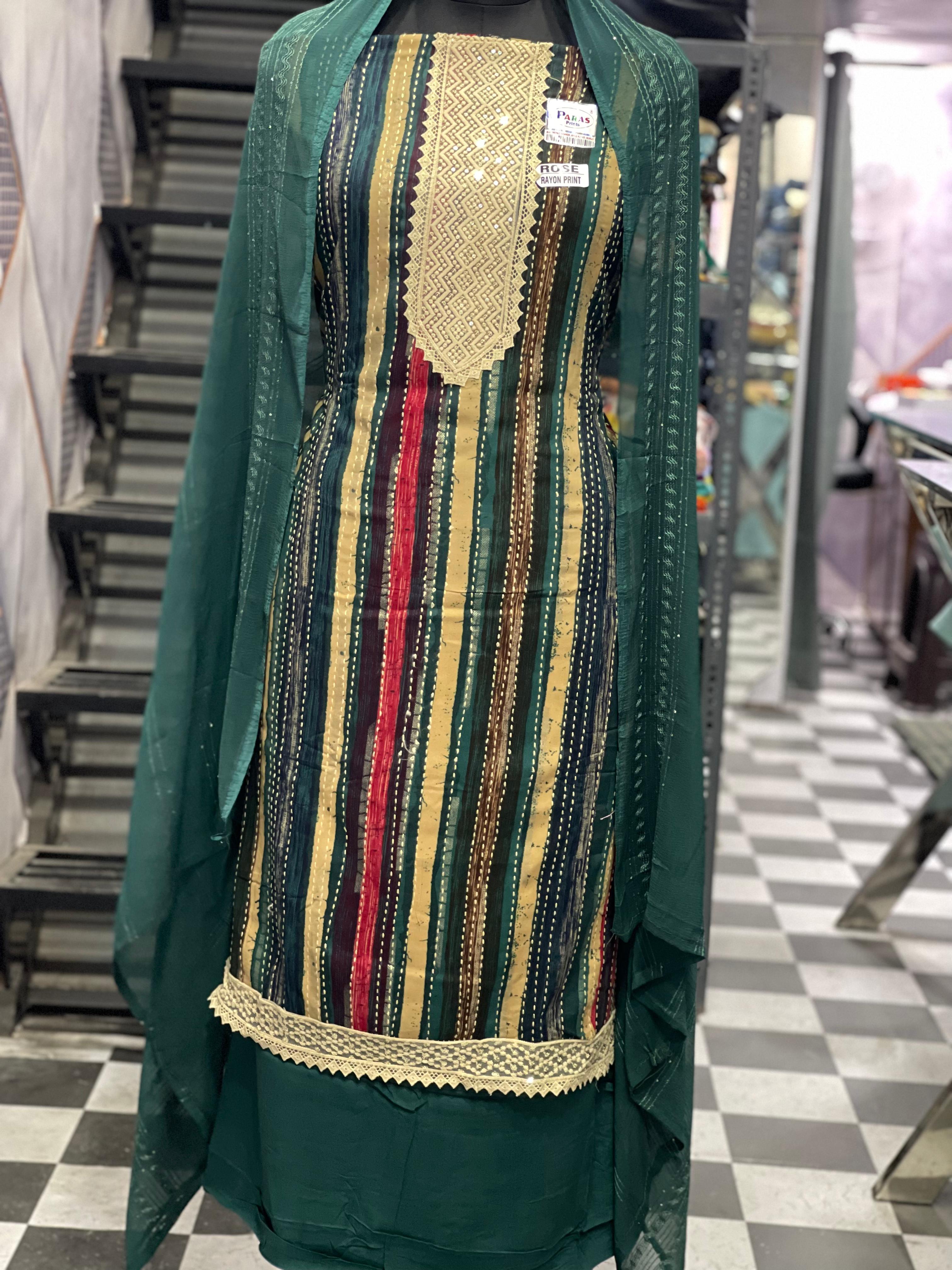  AC056 |  Dark Green | Lace Work | Jaggo | Ring Cermony | Festivel 