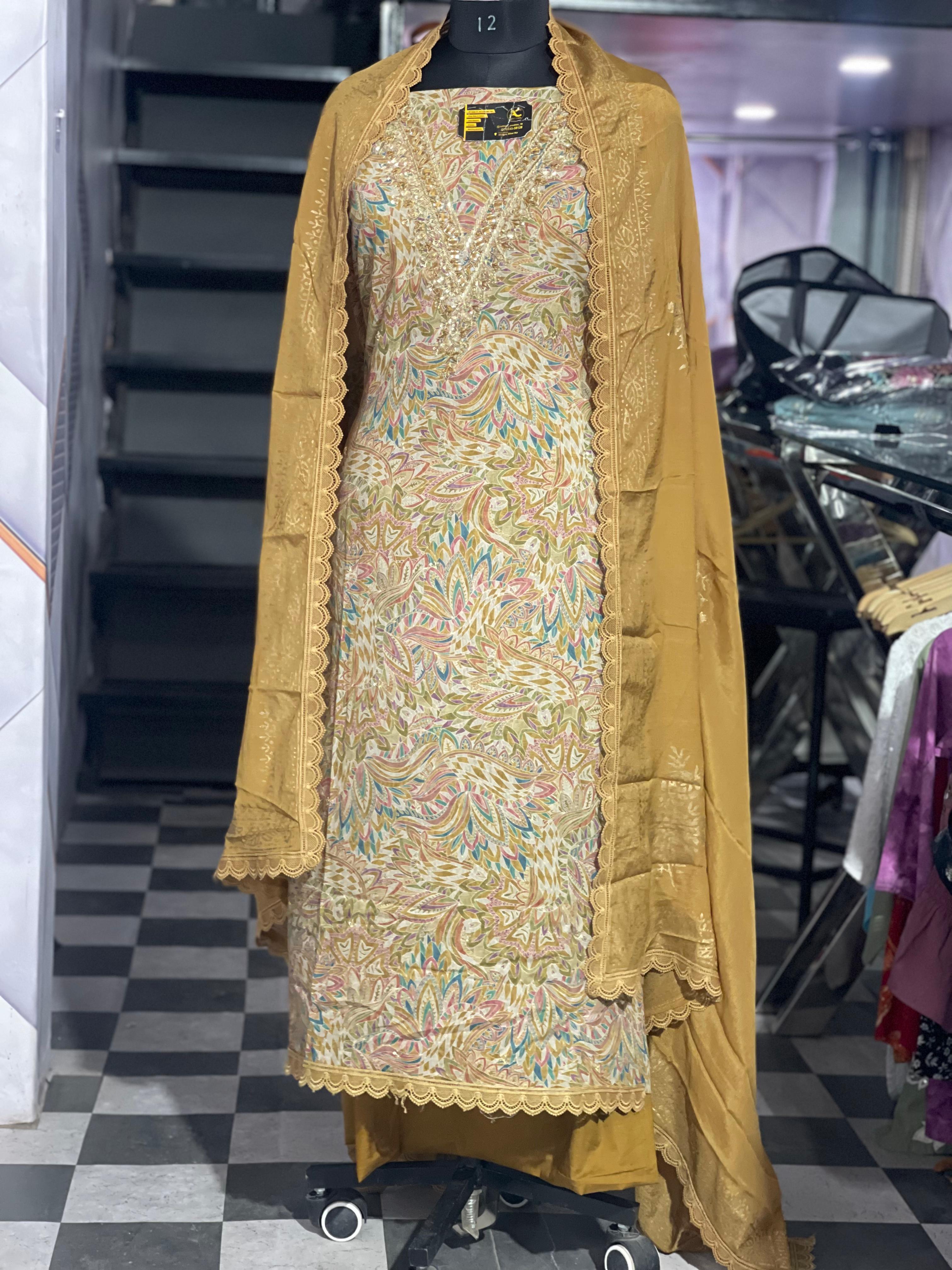  AC121 | Mustard Suit | Hand Work | Jaggo | Ring Cermony | Party Wear | Fastivel |