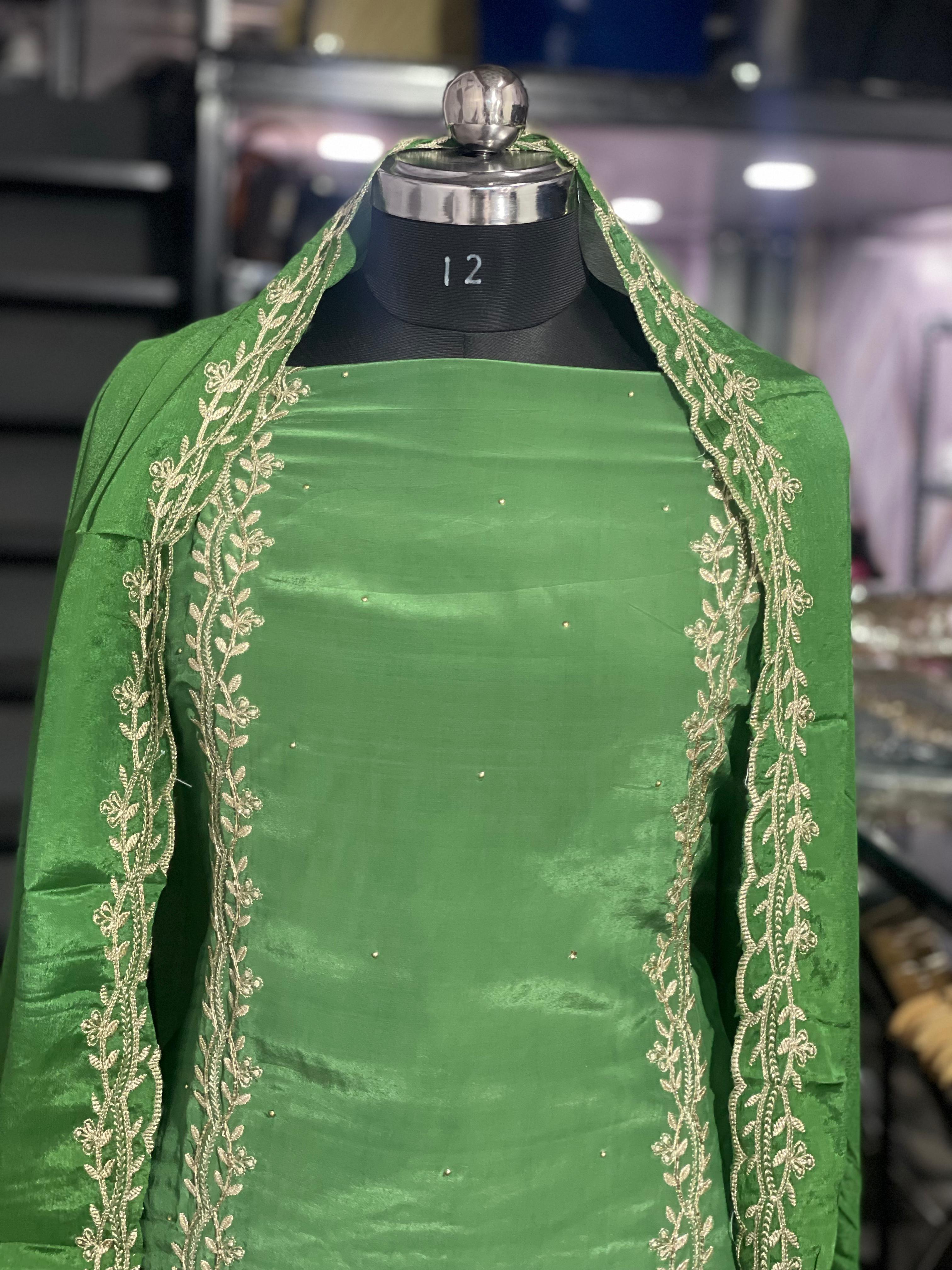  AC101 | Elegant Green || Pure Crave || Jaggo Suit || Party Wear Suit || Hand Work