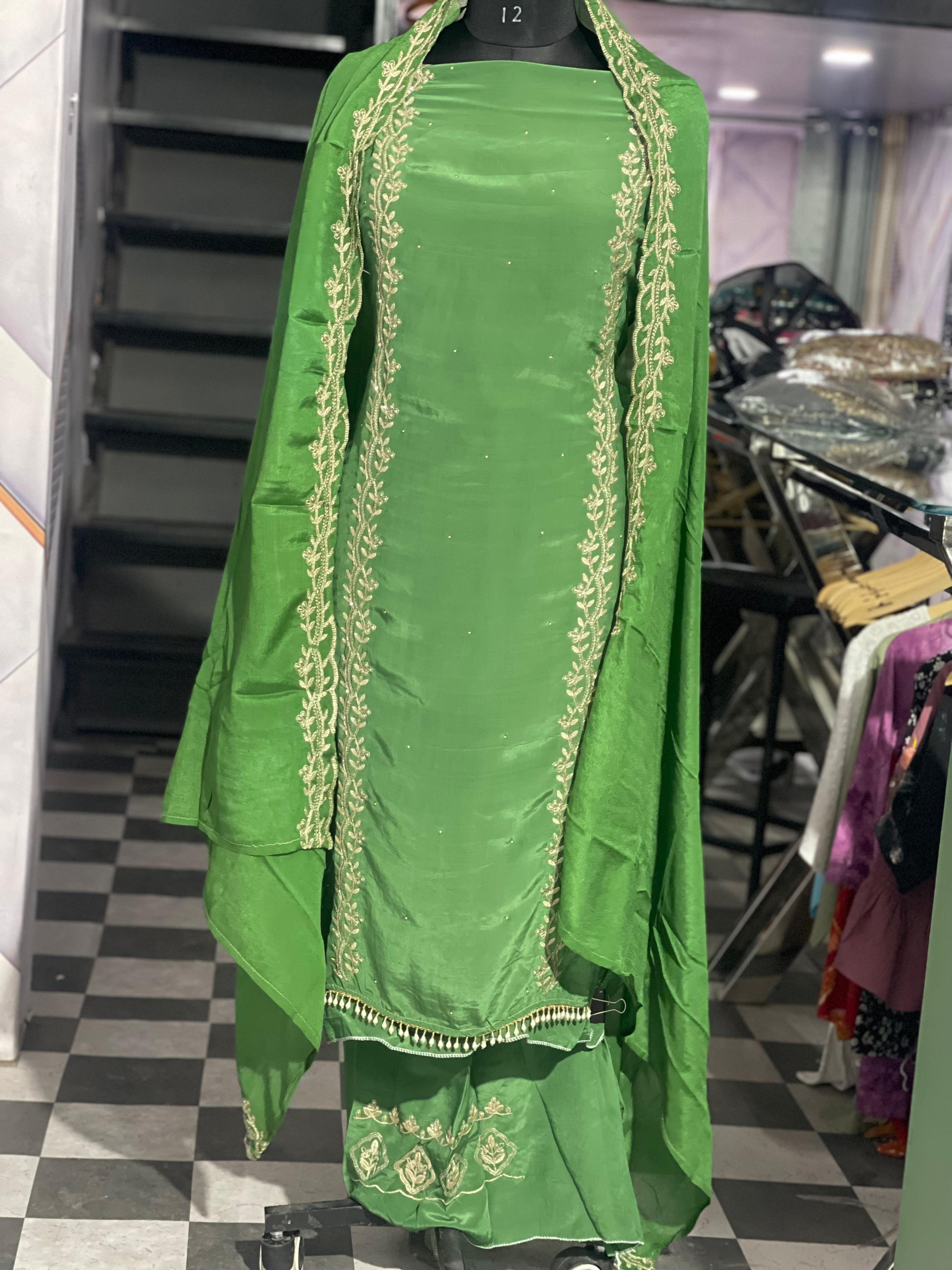 AC101 | Elegant Green || Pure Crave || Jaggo Suit || Party Wear Suit || Hand Work