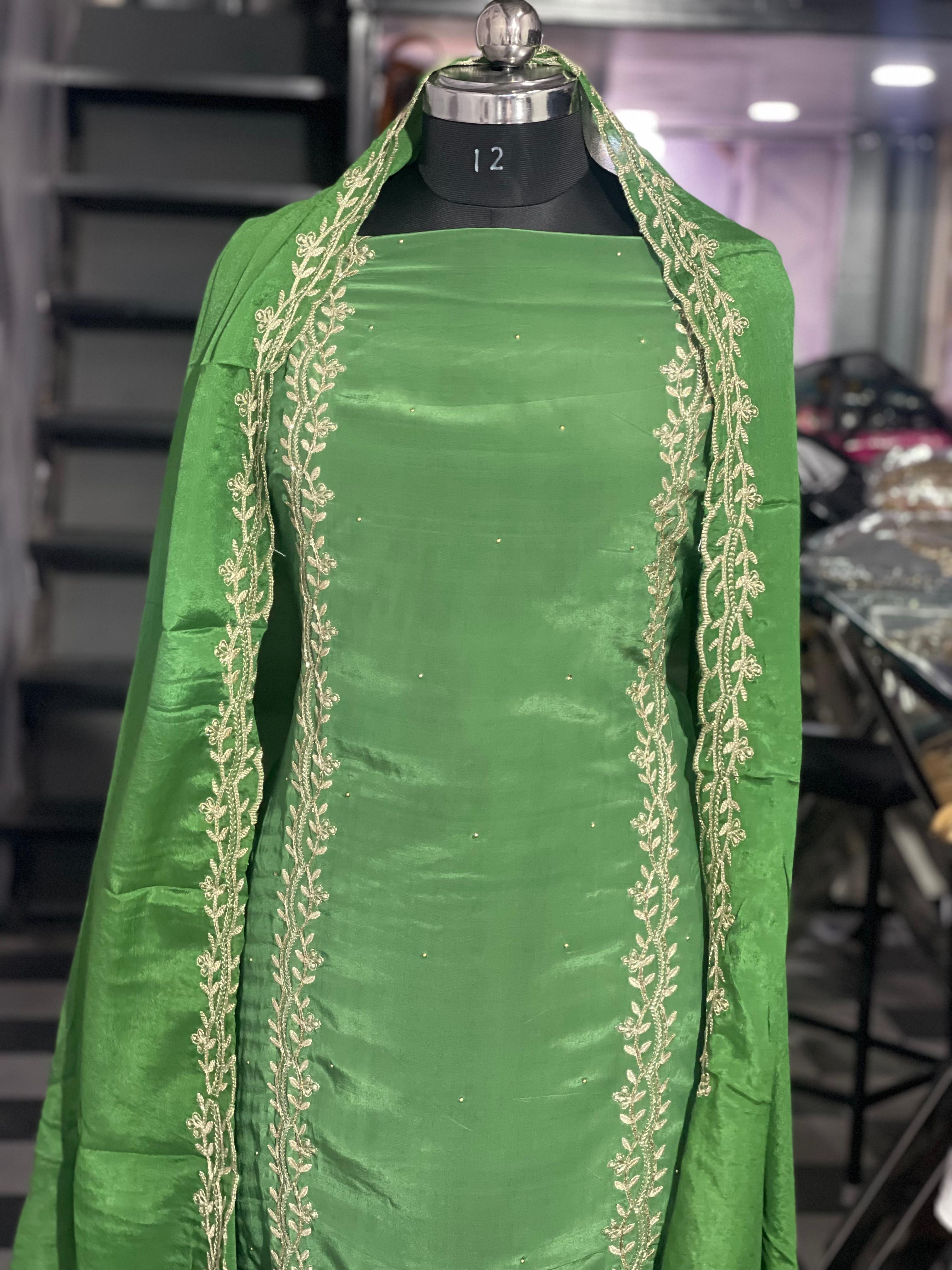  AC101 | Elegant Green || Pure Crave || Jaggo Suit || Party Wear Suit || Hand Work