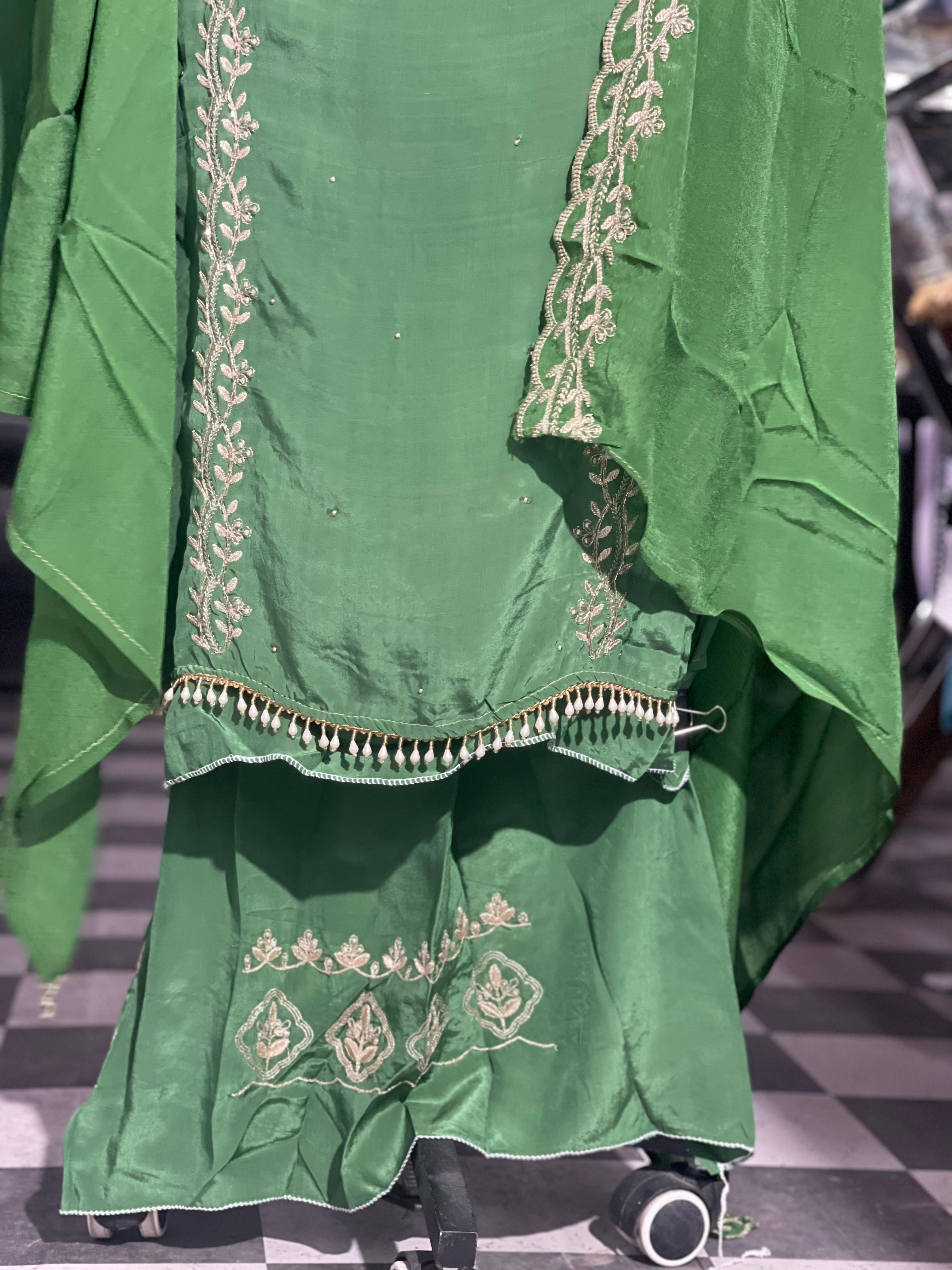  AC101 | Elegant Green || Pure Crave || Jaggo Suit || Party Wear Suit || Hand Work