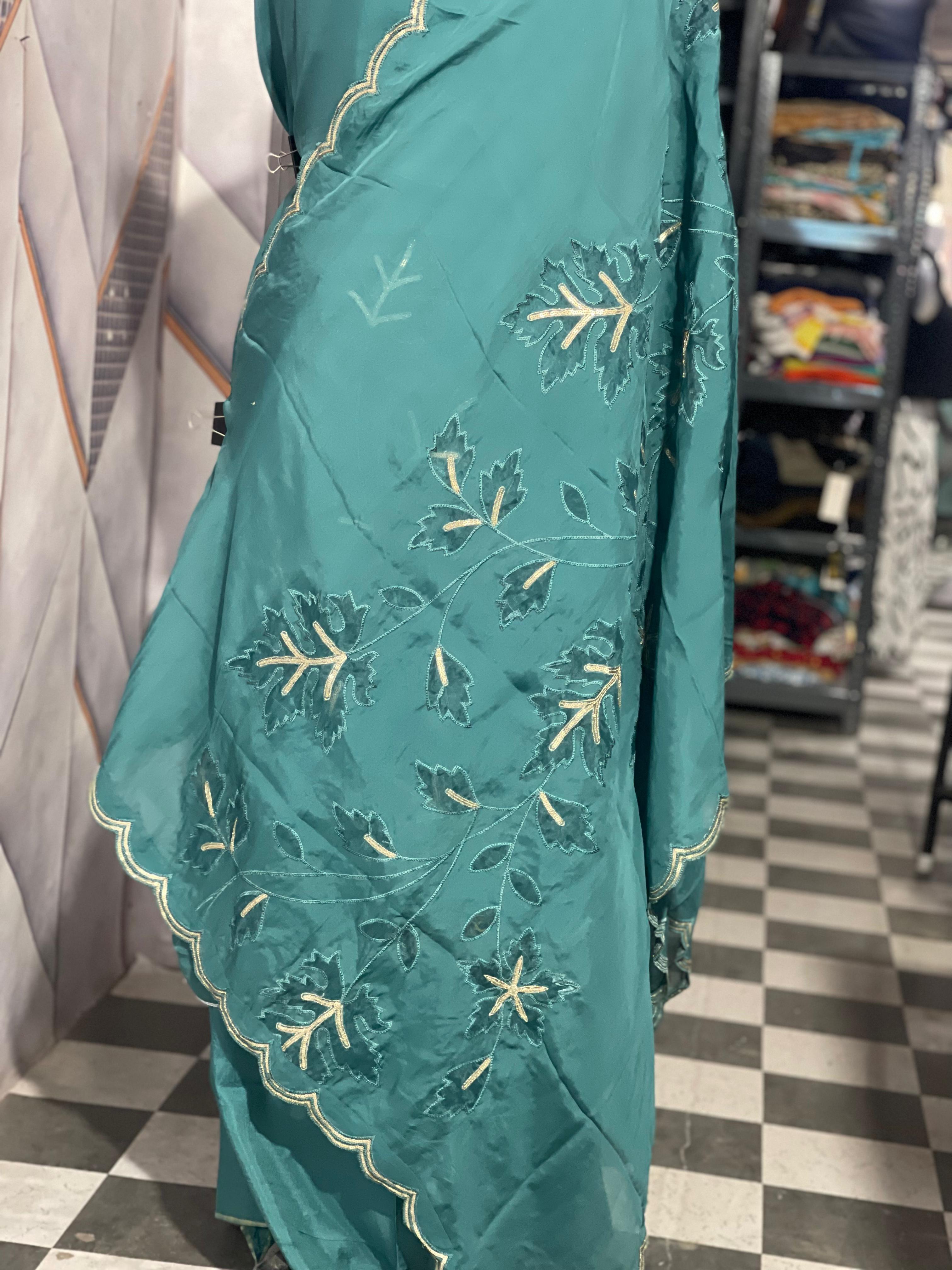  AC118 | Orginza Duppatta || Machine Work || Pach Work || sea Green || Jaggo Suit || Party Wear Suit 