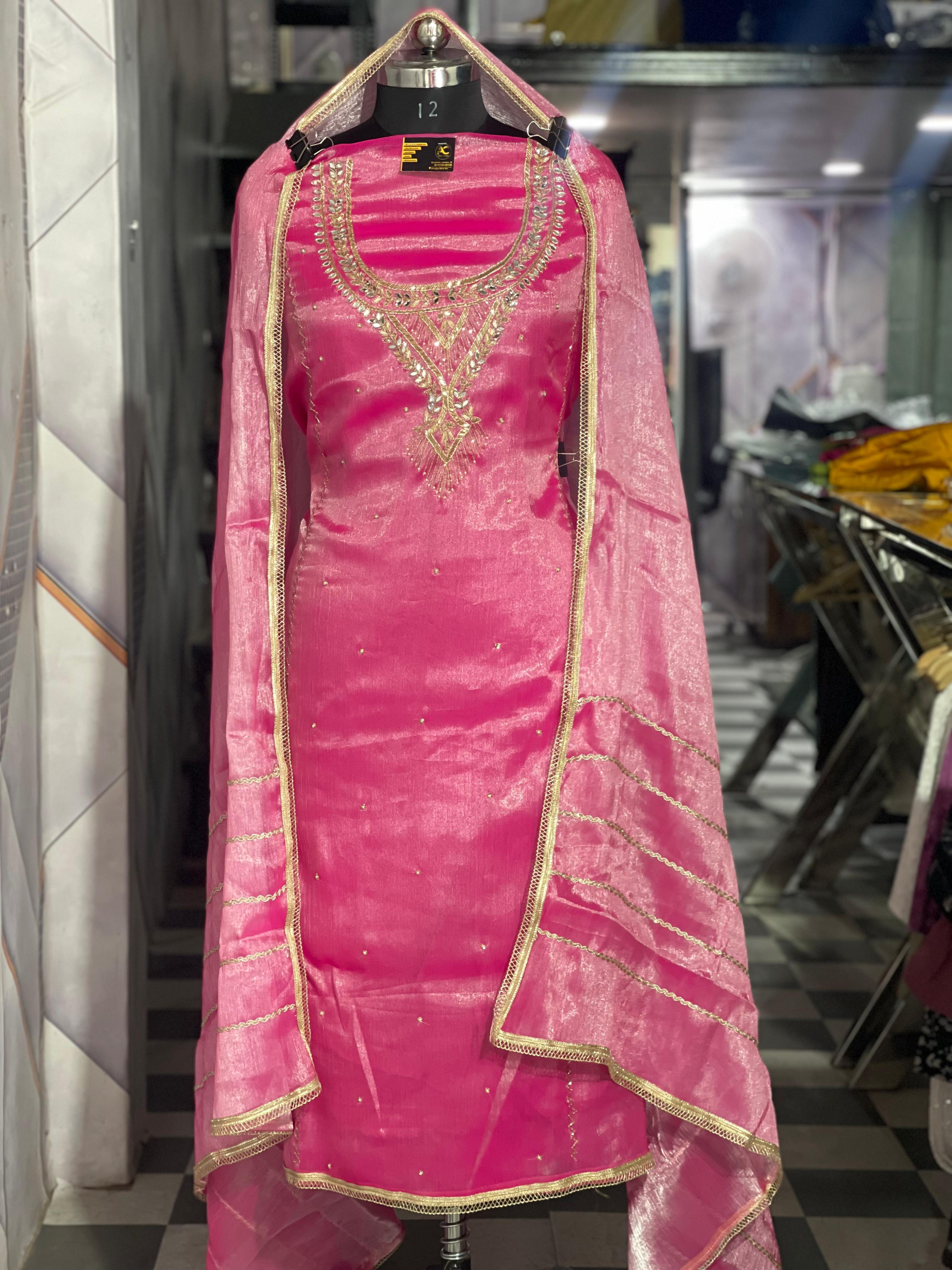  AC117 | Pink Suit || Zime-Cho || Creave Bottom || Hand Work || Party Suit || Jaggo Suit || Ring Ceremony 