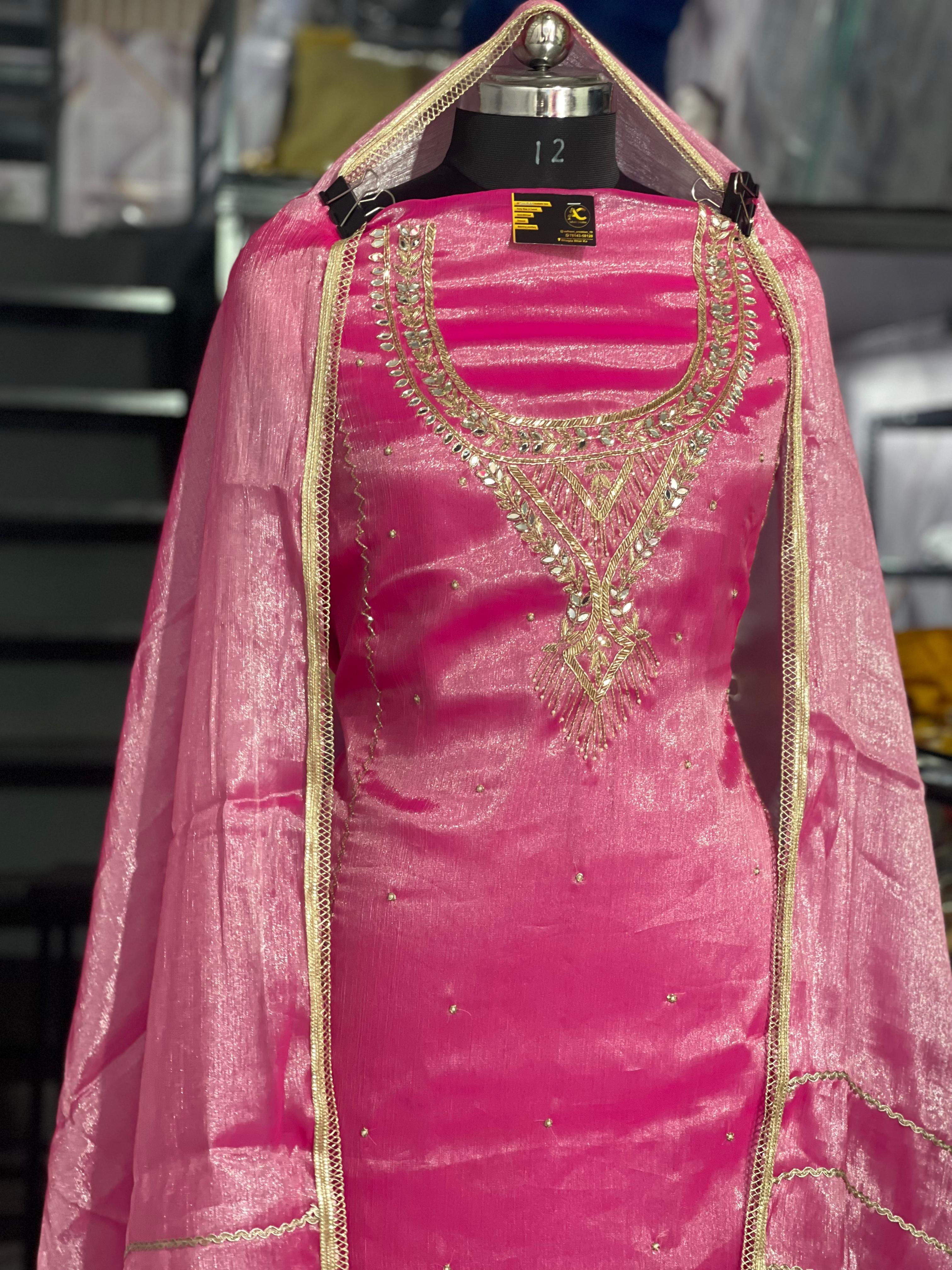  AC117 | Pink Suit || Zime-Cho || Creave Bottom || Hand Work || Party Suit || Jaggo Suit || Ring Ceremony 
