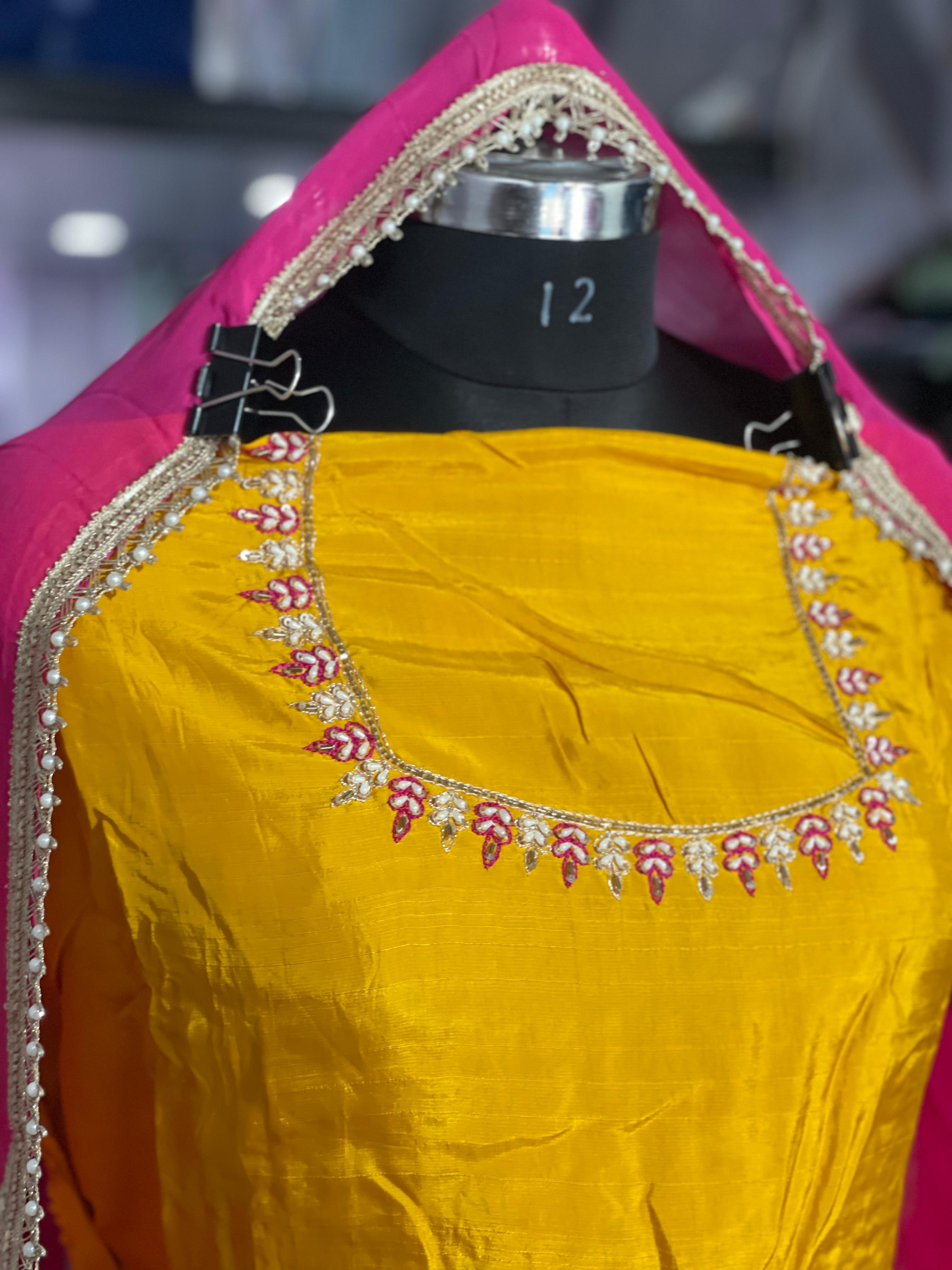 AC139 | Yellow Shirt || Pink Salwar || Hand Work || Crave Suit || Jaggo || Wedding Suit || Ring Ceremoney