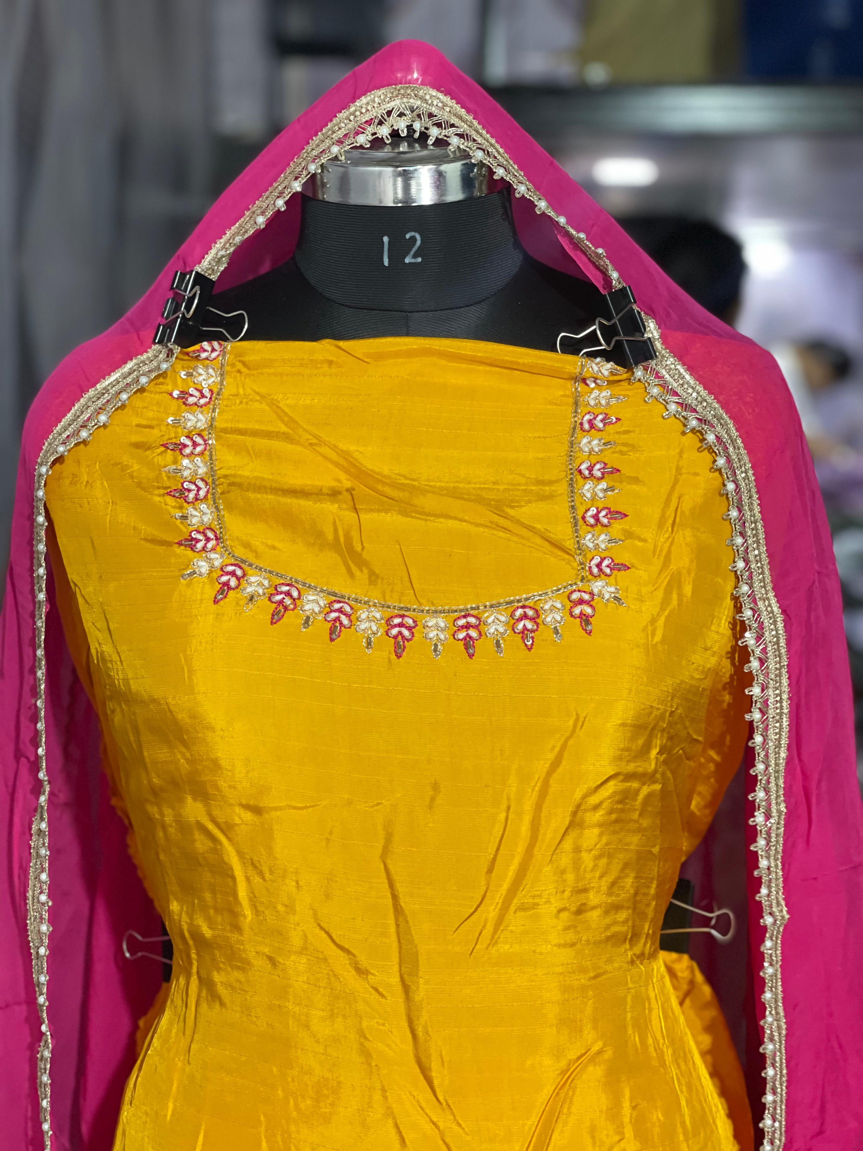  AC139 | Yellow Shirt || Pink Salwar || Hand Work || Crave Suit || Jaggo || Wedding Suit || Ring Ceremoney