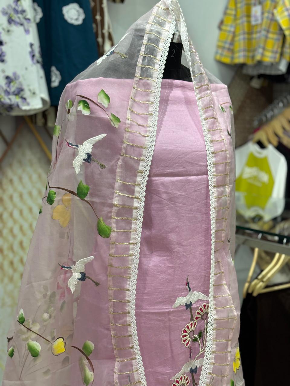 AC162 | Cotton Stuff |   Lavender Suit | Festivel Suit | Jaggo  | Office Wear | Casual Suit 
