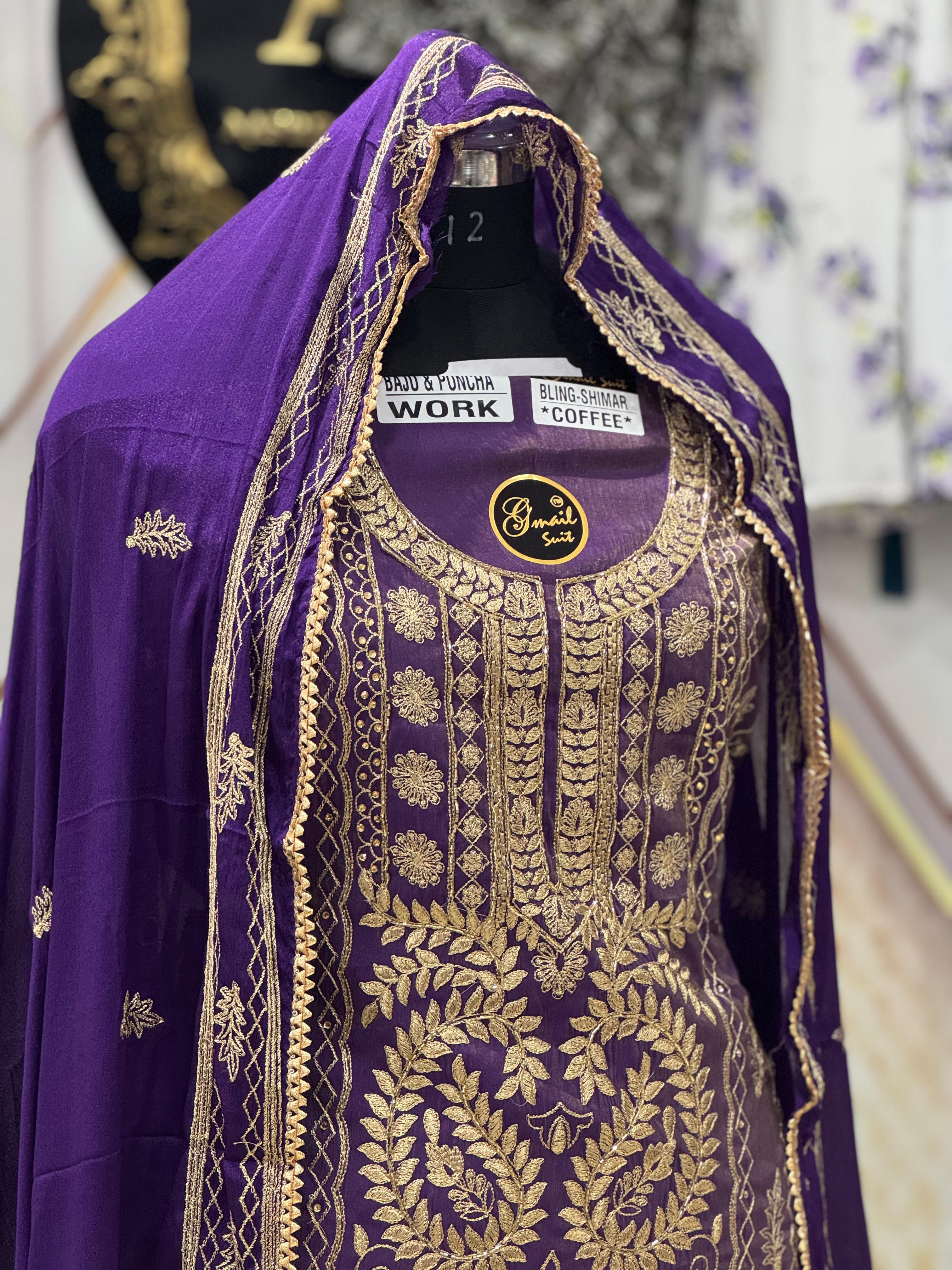 AC187 | Purple Shade | Shimmer Stuff | Party Waer Suit | Wedding Suit | Jaggo  | Ring Ceremony 