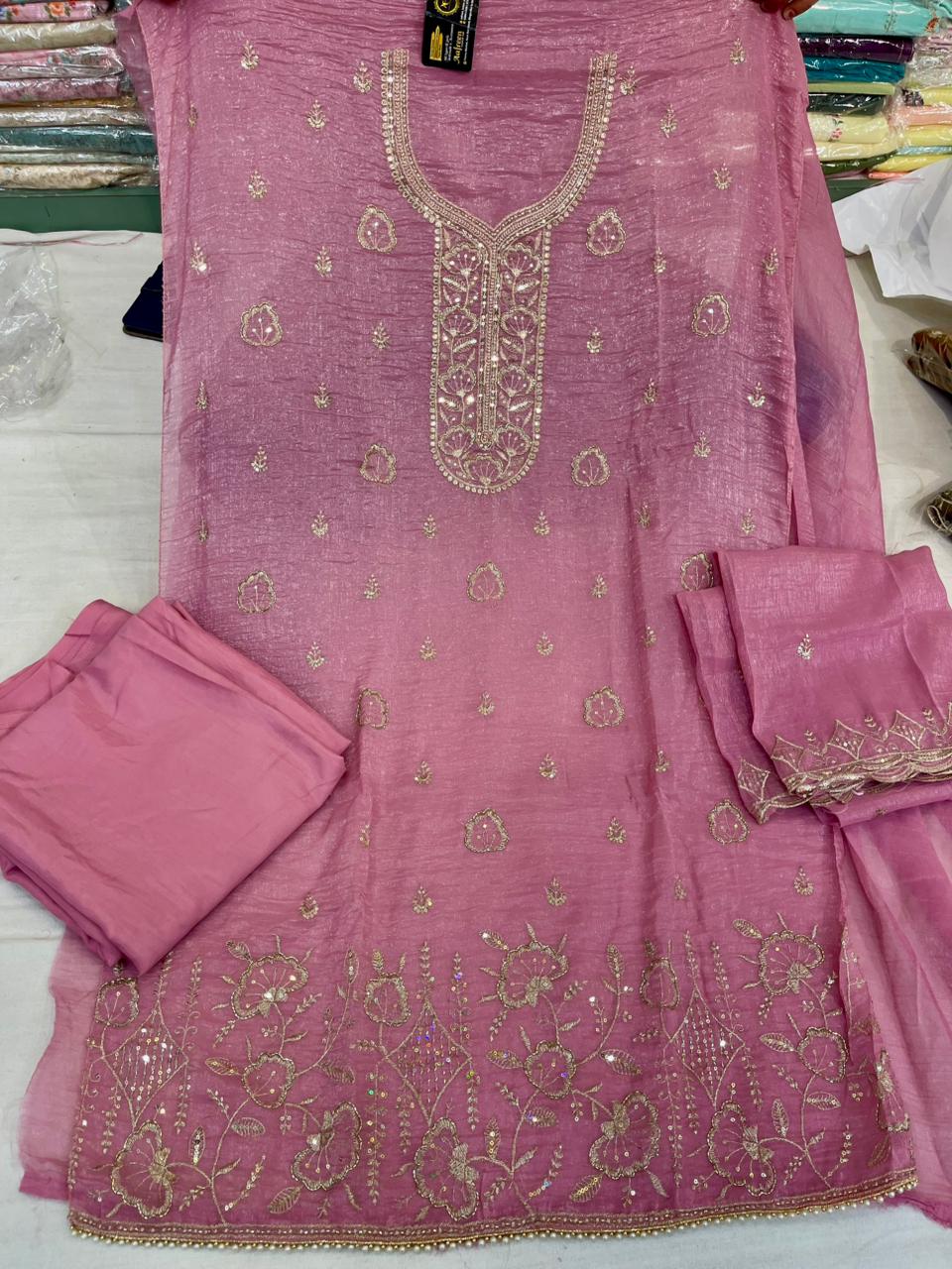 Lavender Shade || Hand Work | Chippi Work | Jaggo Wear | Ring Ceremony Wear