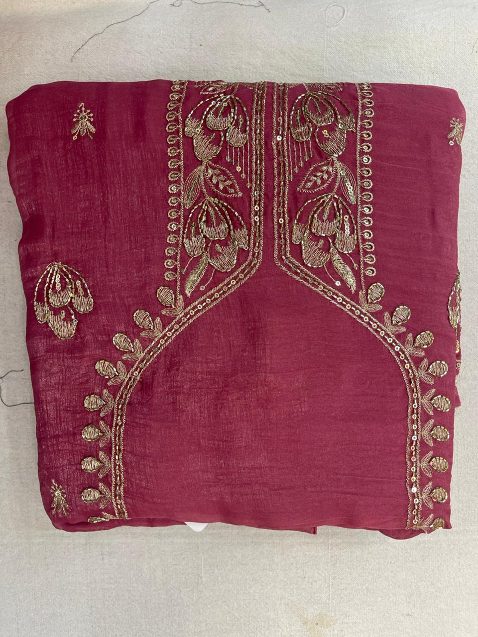 Embroidered Mustard Suit | Hand Wrok | Crush Stuff | Jaggo Wear | Party wear | Office Wear