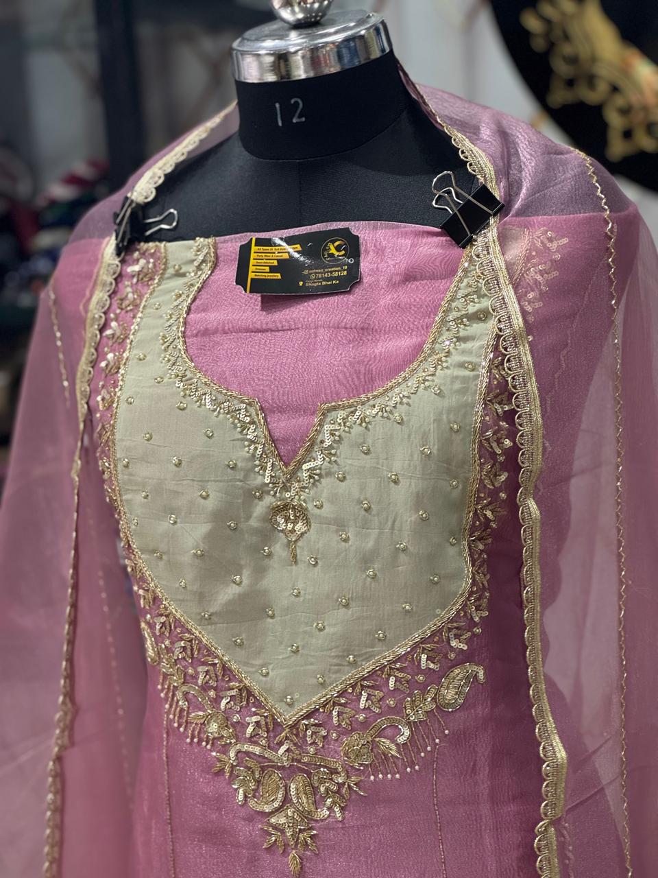Pink Shade | Crush Fabirc | Hand Work | Party Wear | Jaggo Wear 