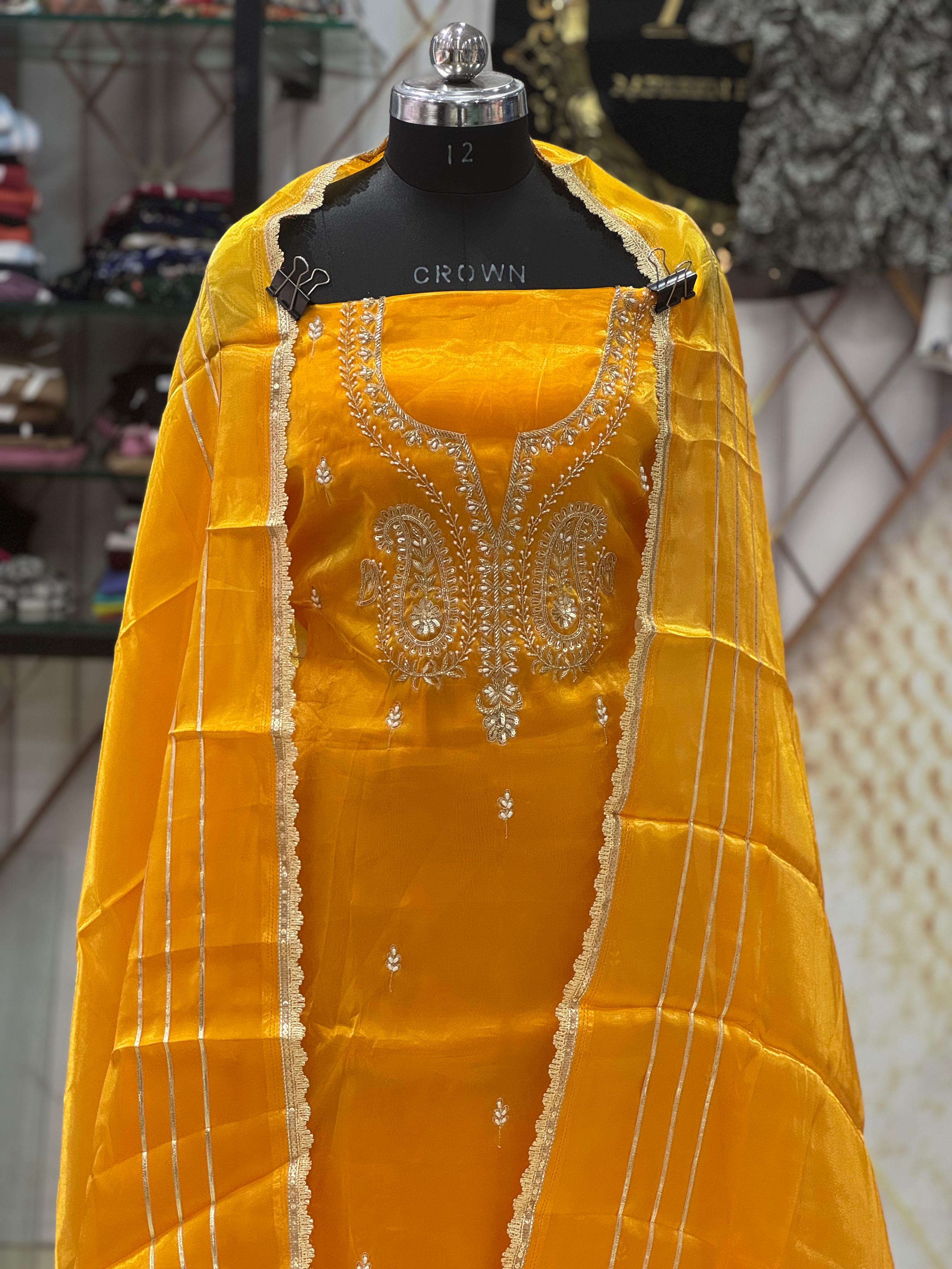AC193 | mustard Shade Suit | Shimmer Stuff | Jaggo  Wear | Party Wear | Wedding Suit