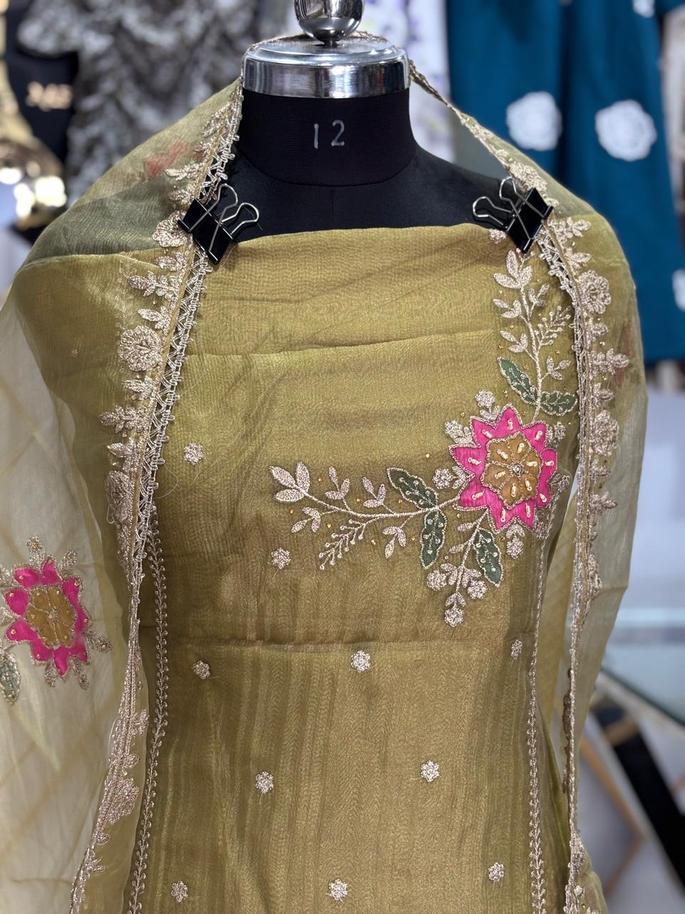  AC202 | Mehndi Suit | Shimmer Suit | Jaggo Wear Suit | Party Wear Suit | festivel Suit 