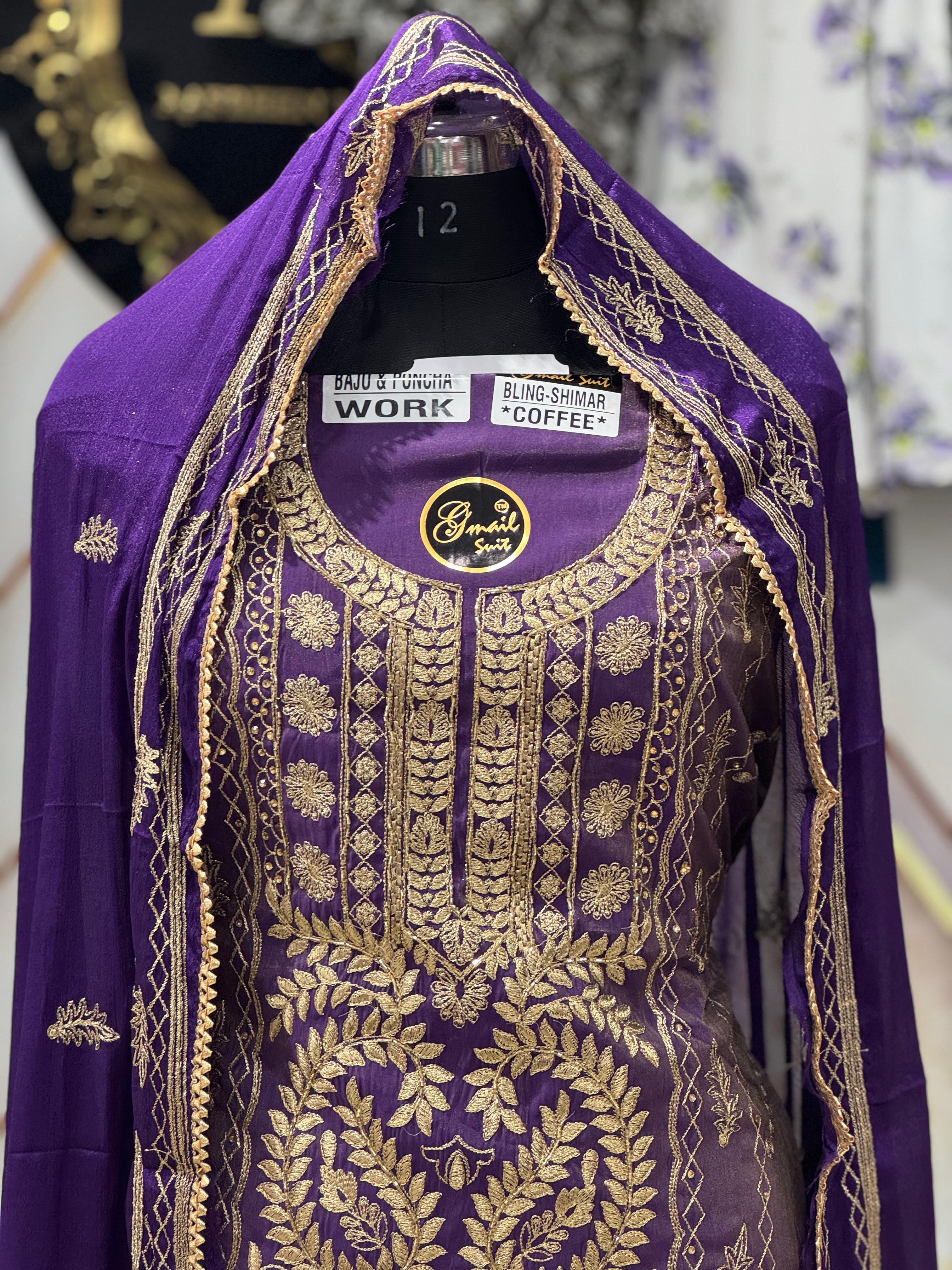 AC187 | Purple Shade | Shimmer Stuff | Party Waer Suit | Wedding Suit | Jaggo  | Ring Ceremony 